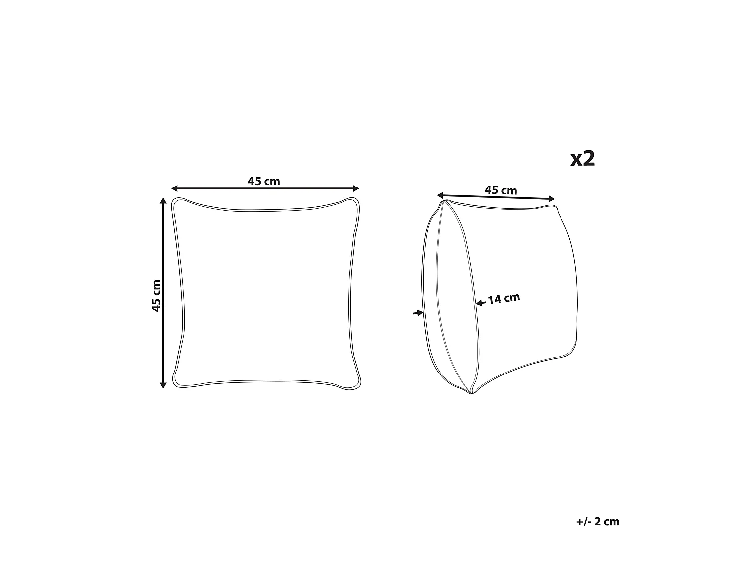 Set van 2 decoratieve kussens MYRTUS Katoen 45 x 45 cm Beige Geometrisch patroon
