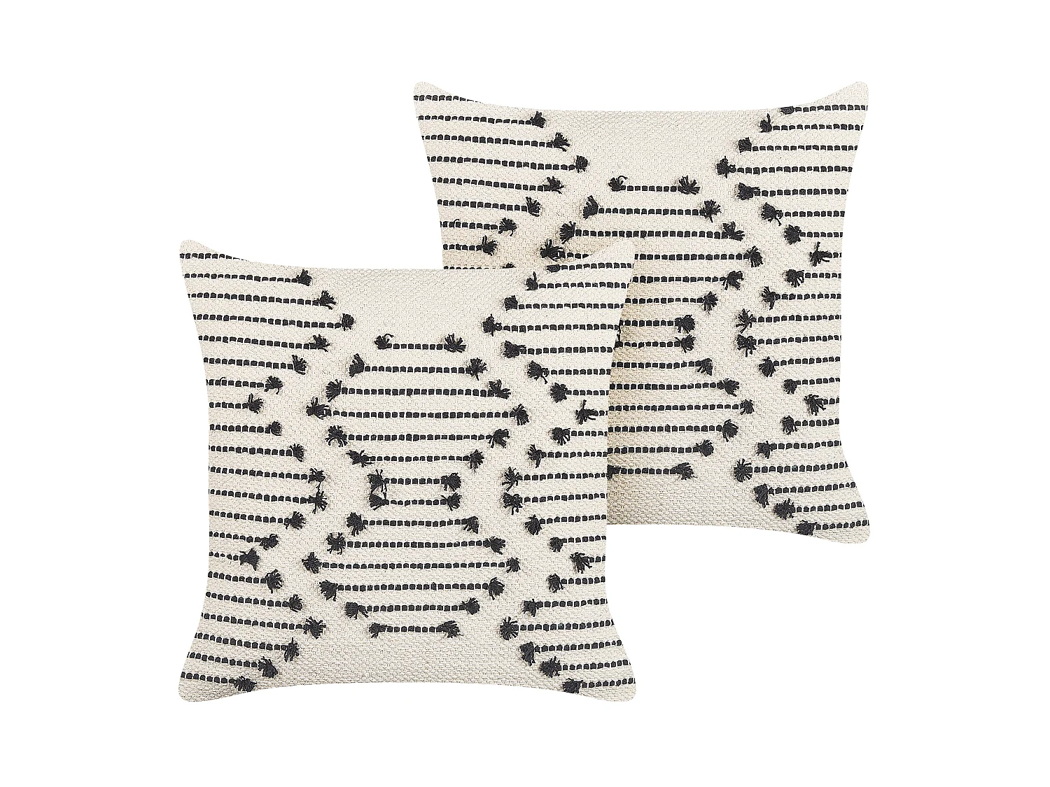 Lot de 2 coussins décoratifs MYRTUS Coton 45 x 45 cm Beige Motif géométrique