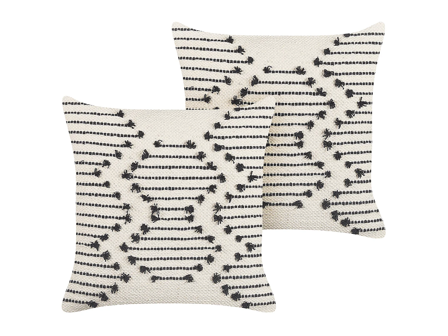 Lot de 2 coussins décoratifs MYRTUS Coton 45 x 45 cm Beige Motif géométrique