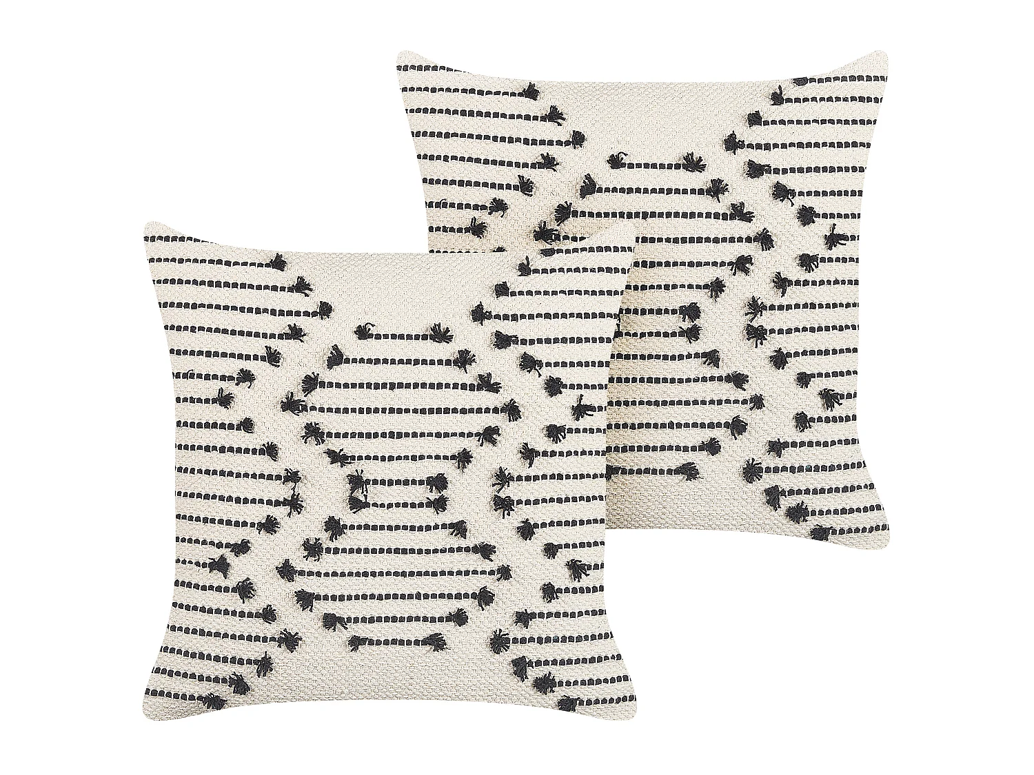 Conjunto de 2 almofadas decorativas MYRTUS Algodão 45 x 45 cm Creme Padrão geométrico