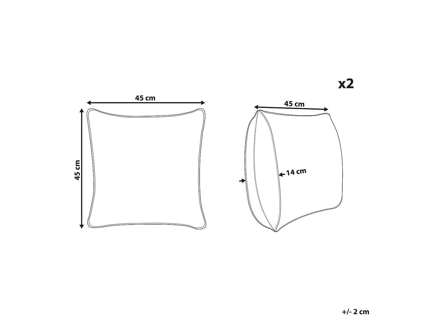 Conjunto de 2 almofadas decorativas MYRTUS Algodão 45 x 45 cm Creme Padrão geométrico