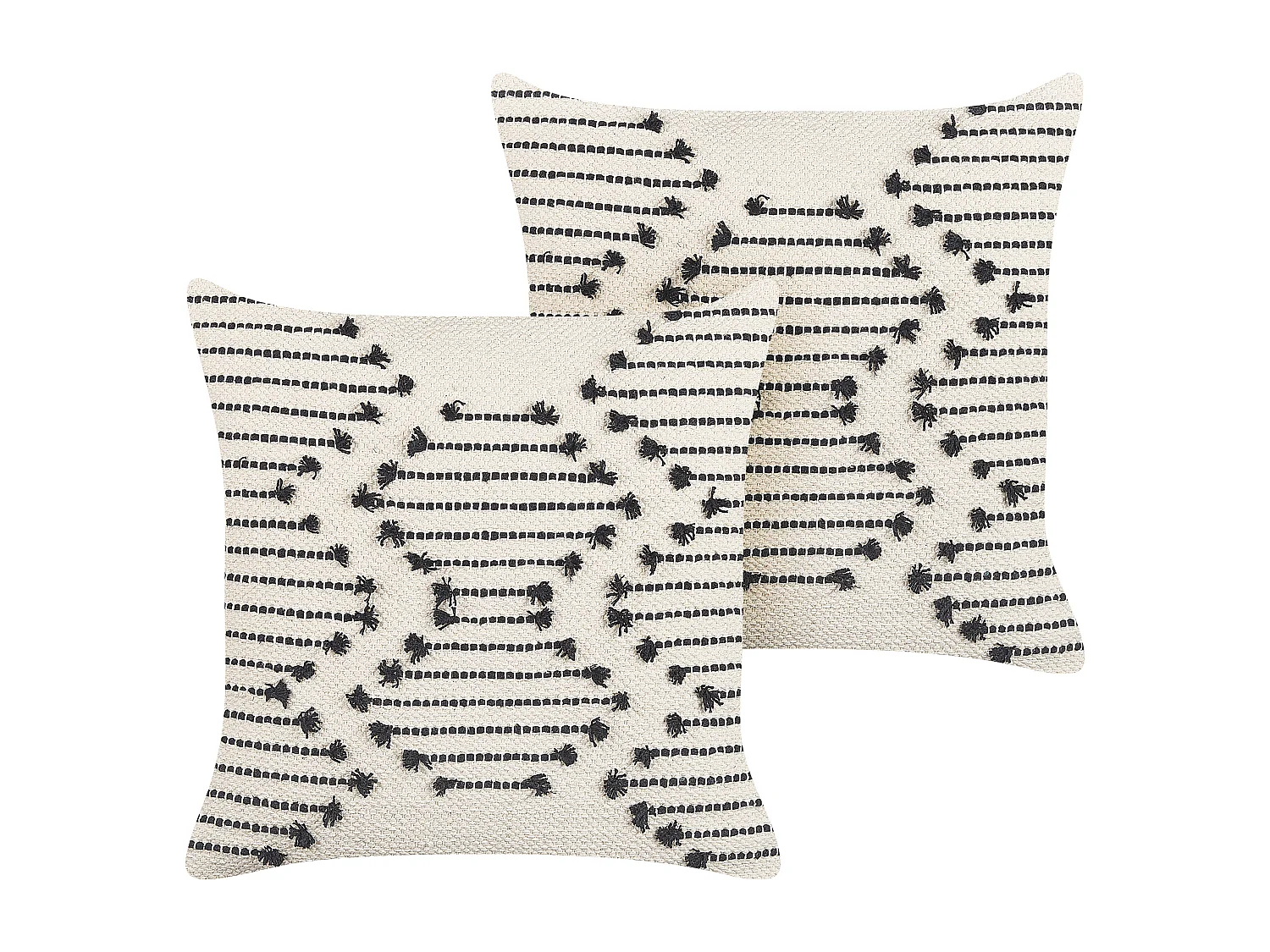Set di 2 cuscini MYRTUS Cotone 45 x 45 cm Beige Trama geometrica