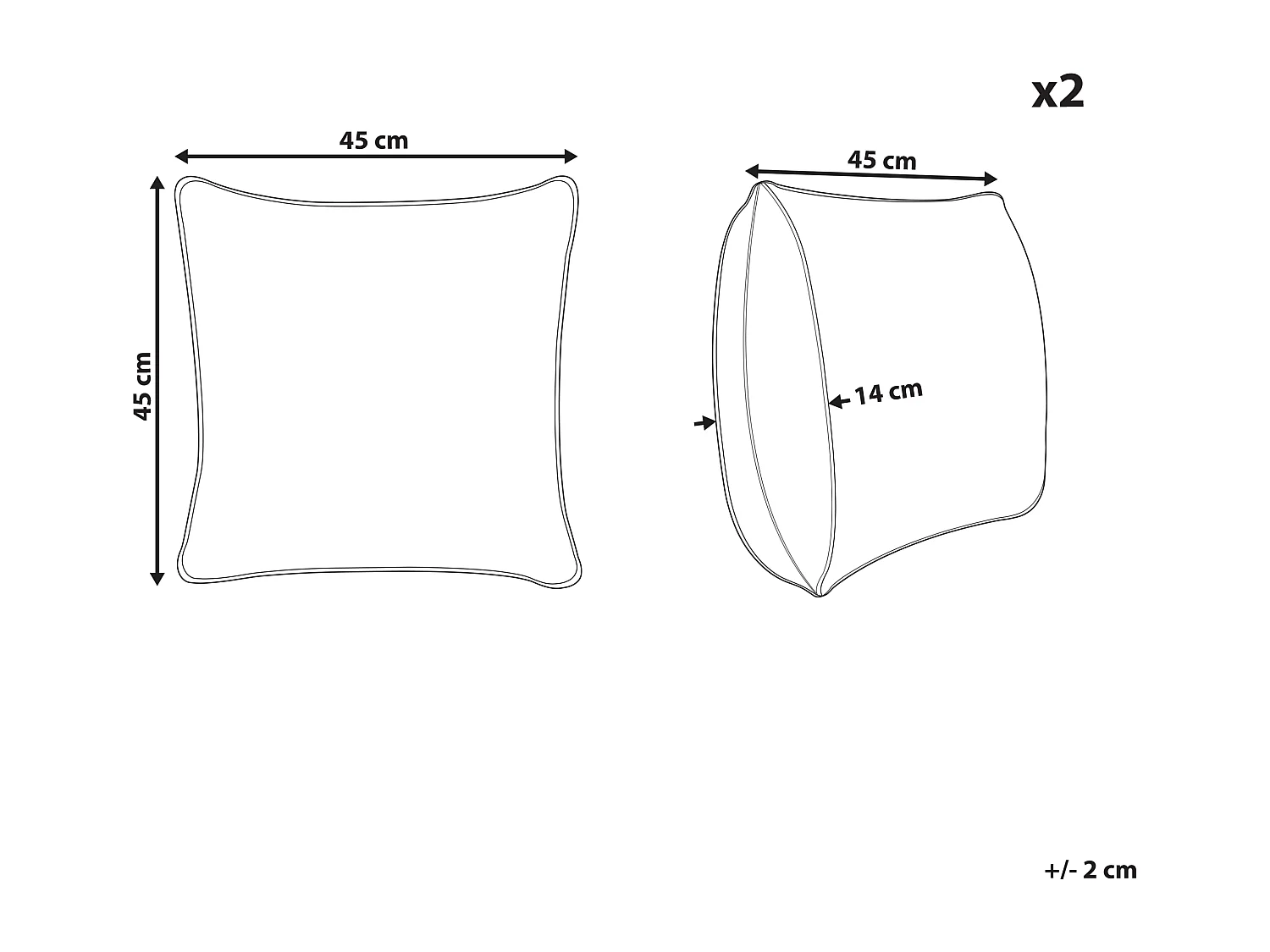 Set di 2 cuscini MYRTUS Cotone 45 x 45 cm Beige Trama geometrica