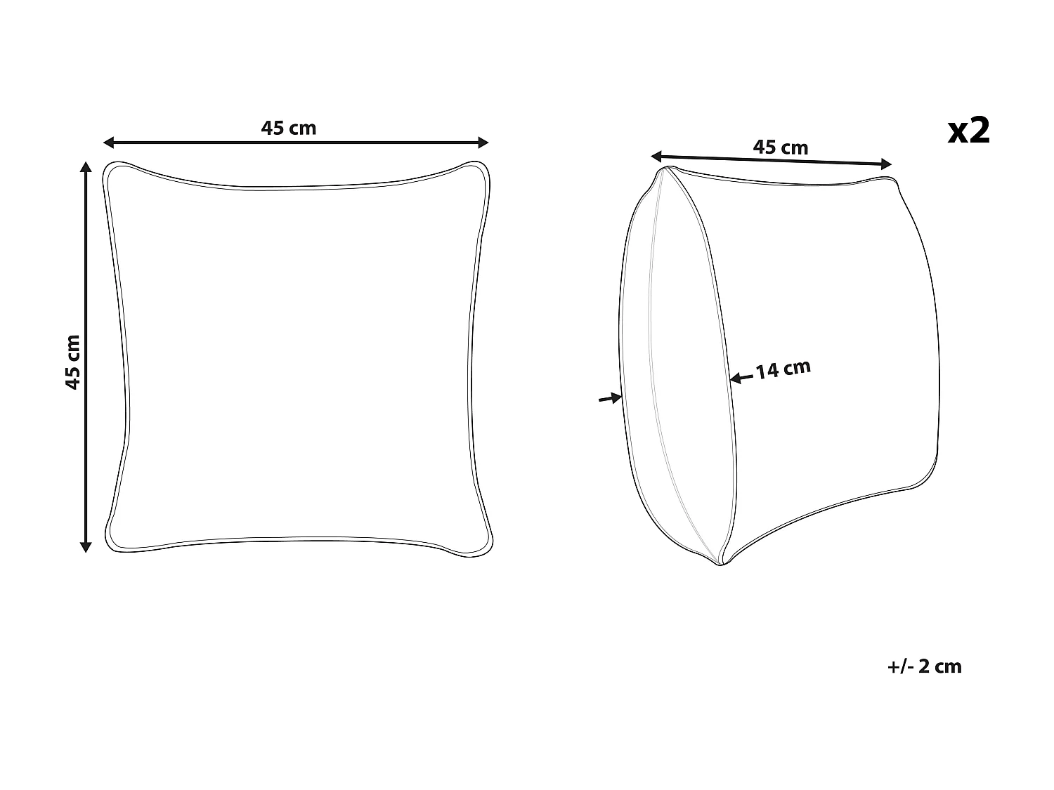 Set van 2 decoratieve kussens PLEIONE Katoen 45 x 45 cm Lichtbeige Geometrisch patroon