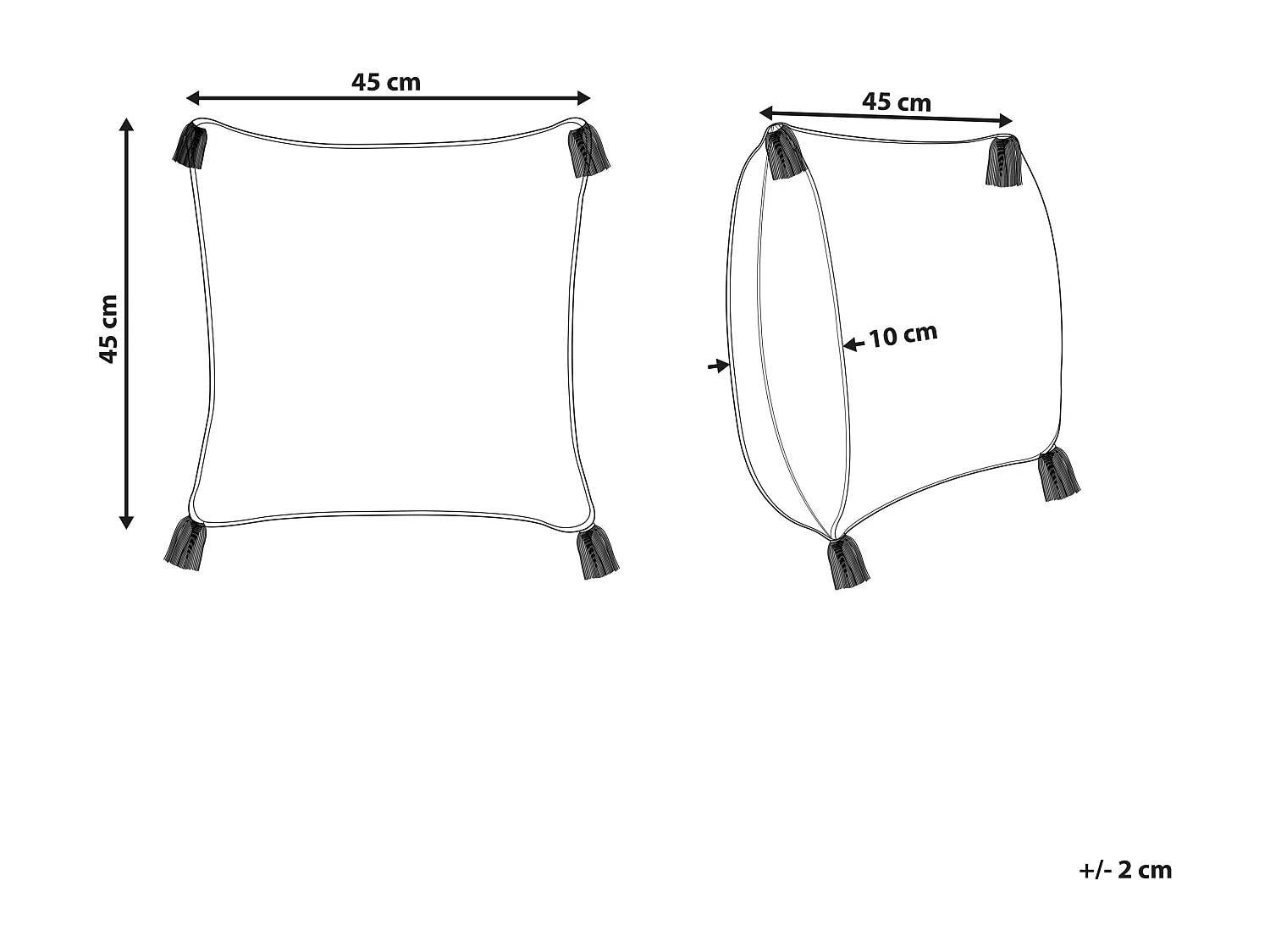 Coussin TILIA Coton 45 x 45 cm Bleu Motif géométrique