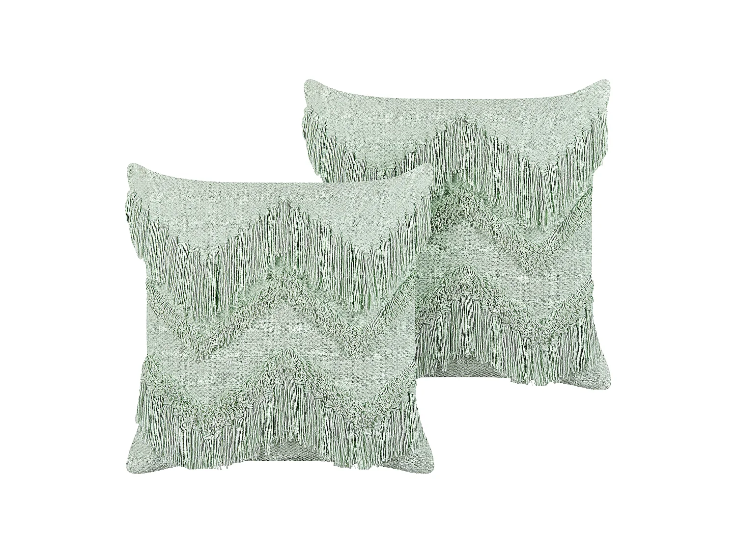 Lot de 2 coussins décoratifs BACOPA Coton 45 x 45 cm Vert Motif à chevrons