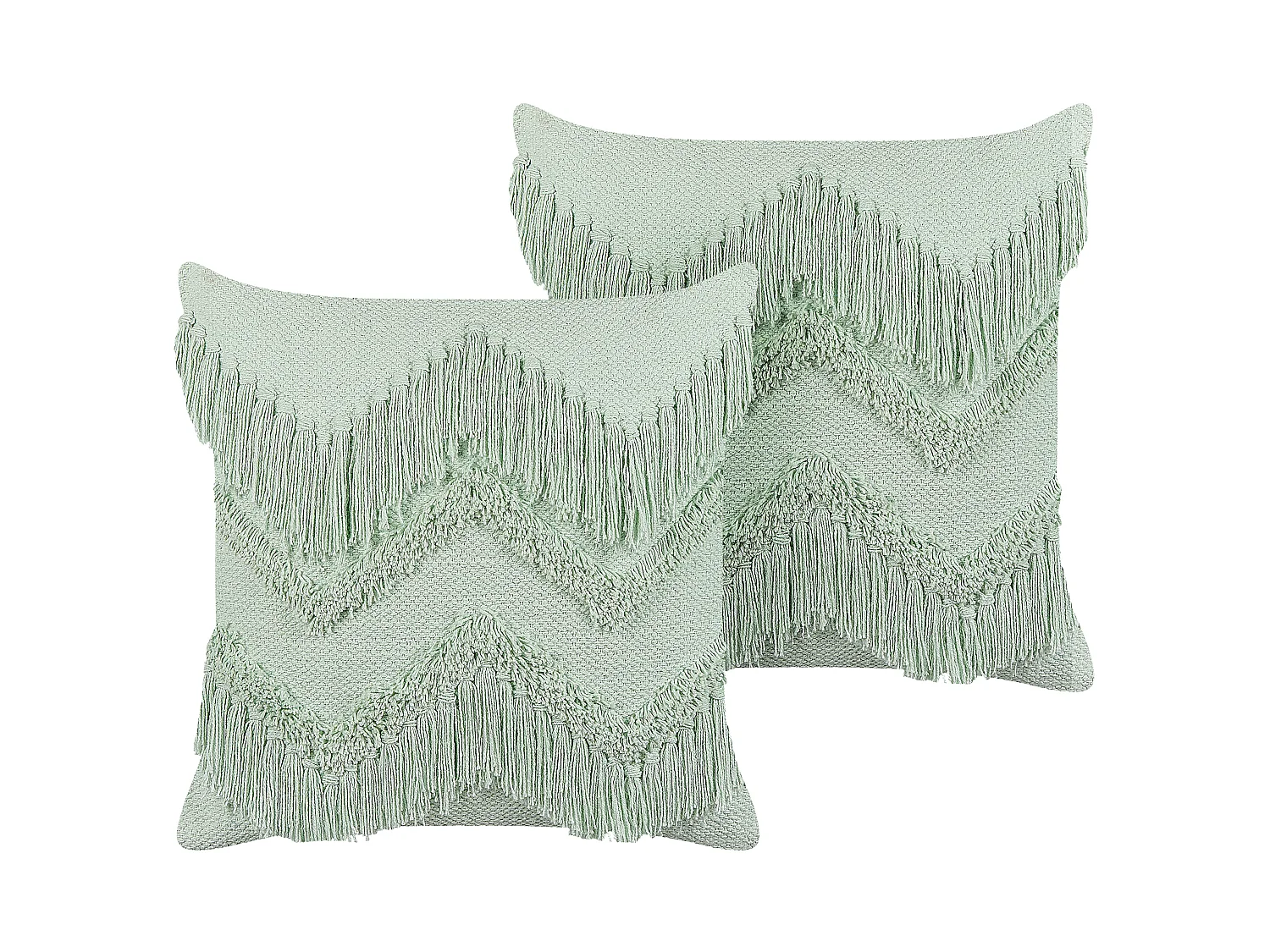 Set van 2 decoratieve kussens BACOPA Katoen 45 x 45 cm Groen Chevron patroon