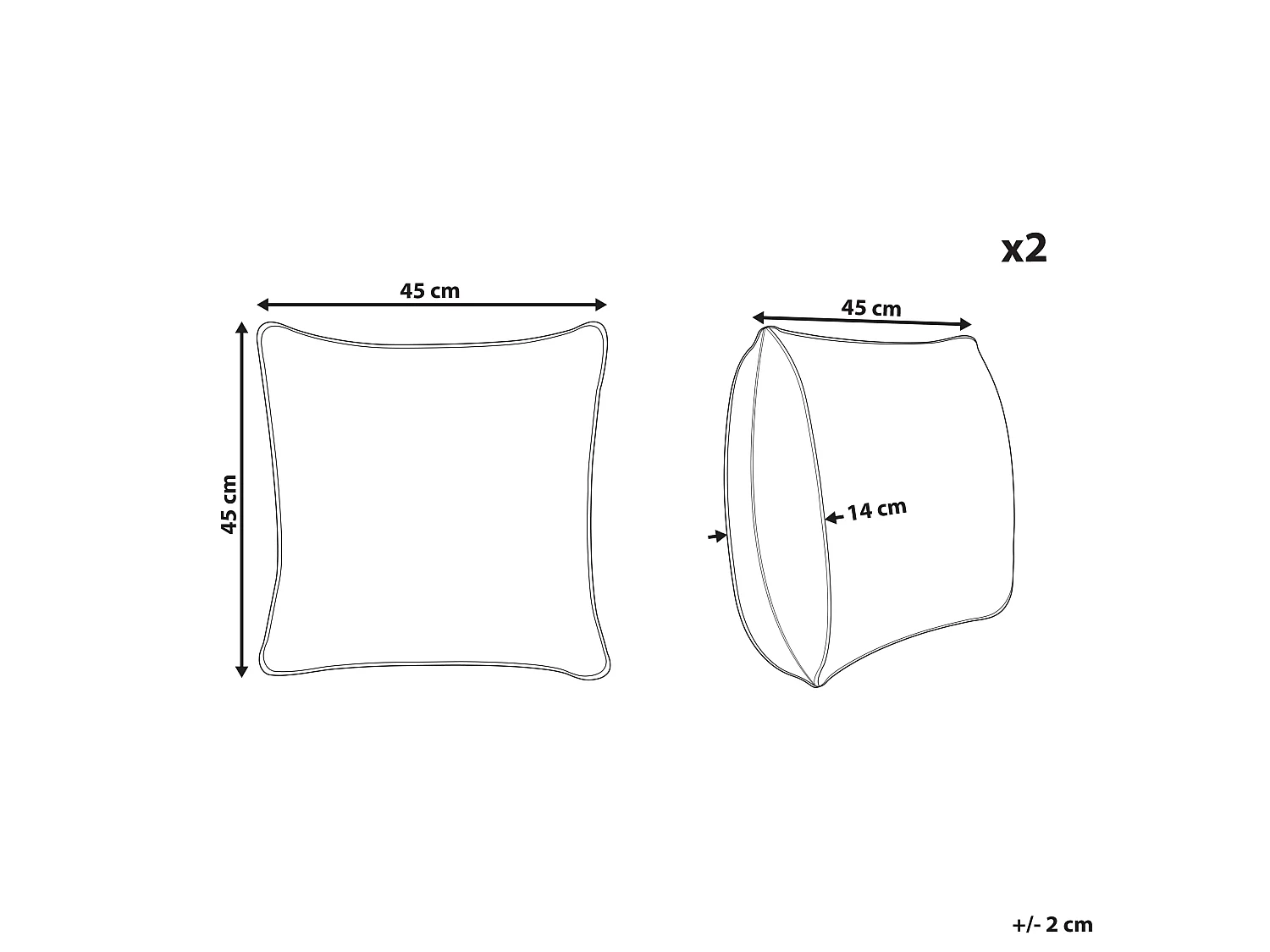 Set van 2 decoratieve kussens BACOPA Katoen 45 x 45 cm Groen Chevron patroon