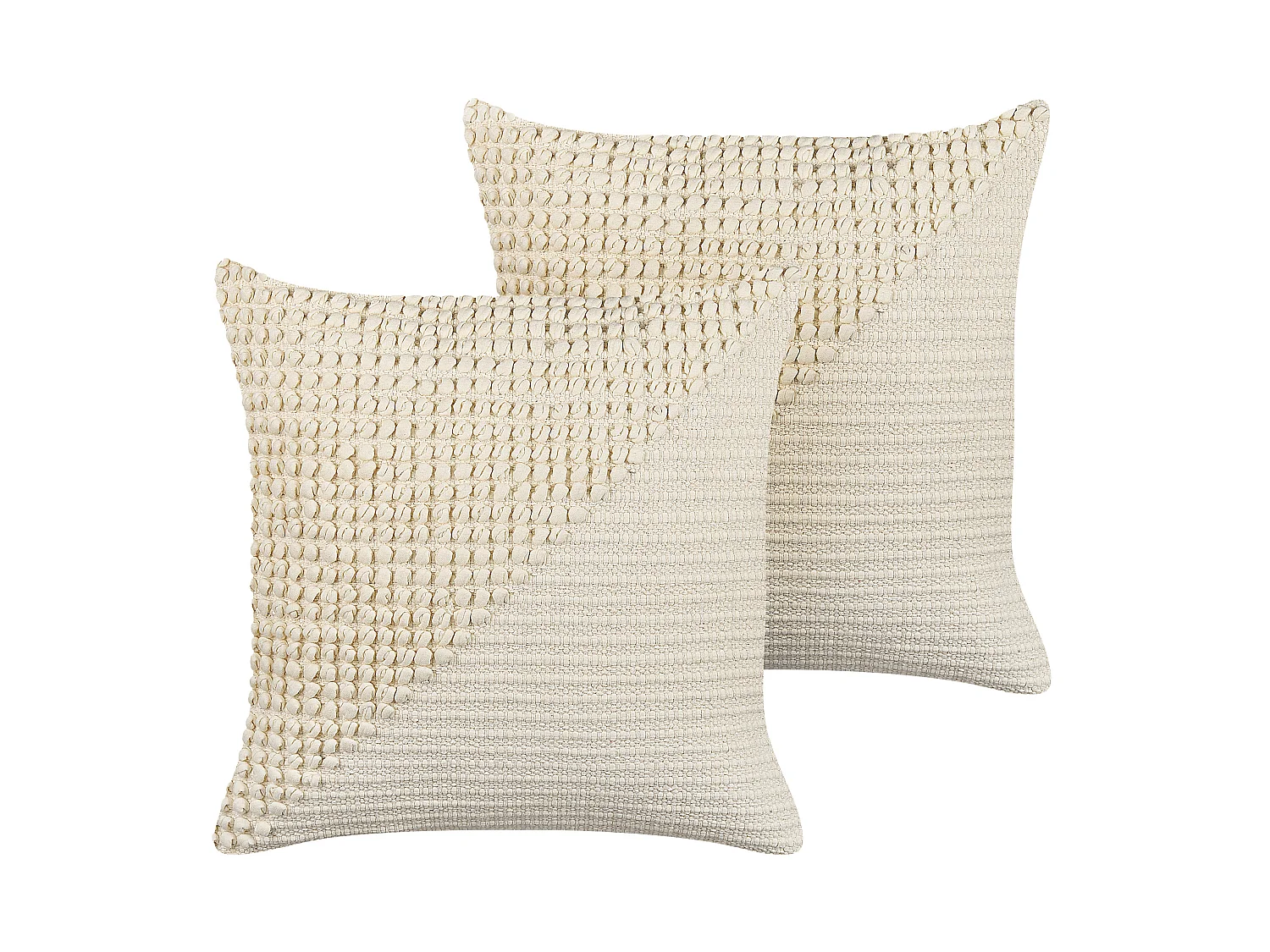 Set van 2 decoratieve kussens PELLAEA Katoen 45 x 45 cm Lichtbeige Geometrisch patroon