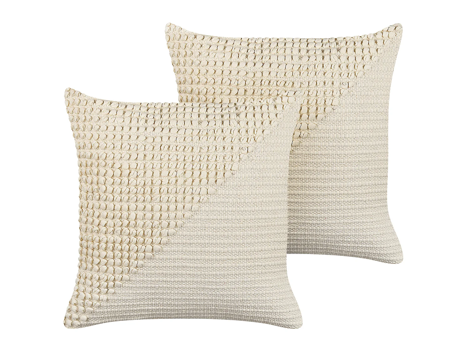 Lot de 2 coussins décoratifs PELLAEA Coton 45 x 45 cm Beige clair Motif géométrique