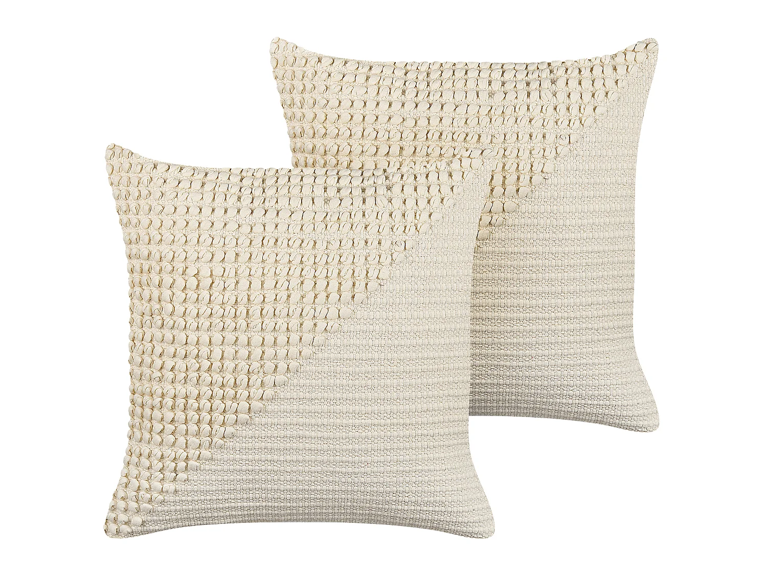 Set di 2 cuscini PELLAEA Cotone 45 x 45 cm Beige chiaro Trama geometrica
