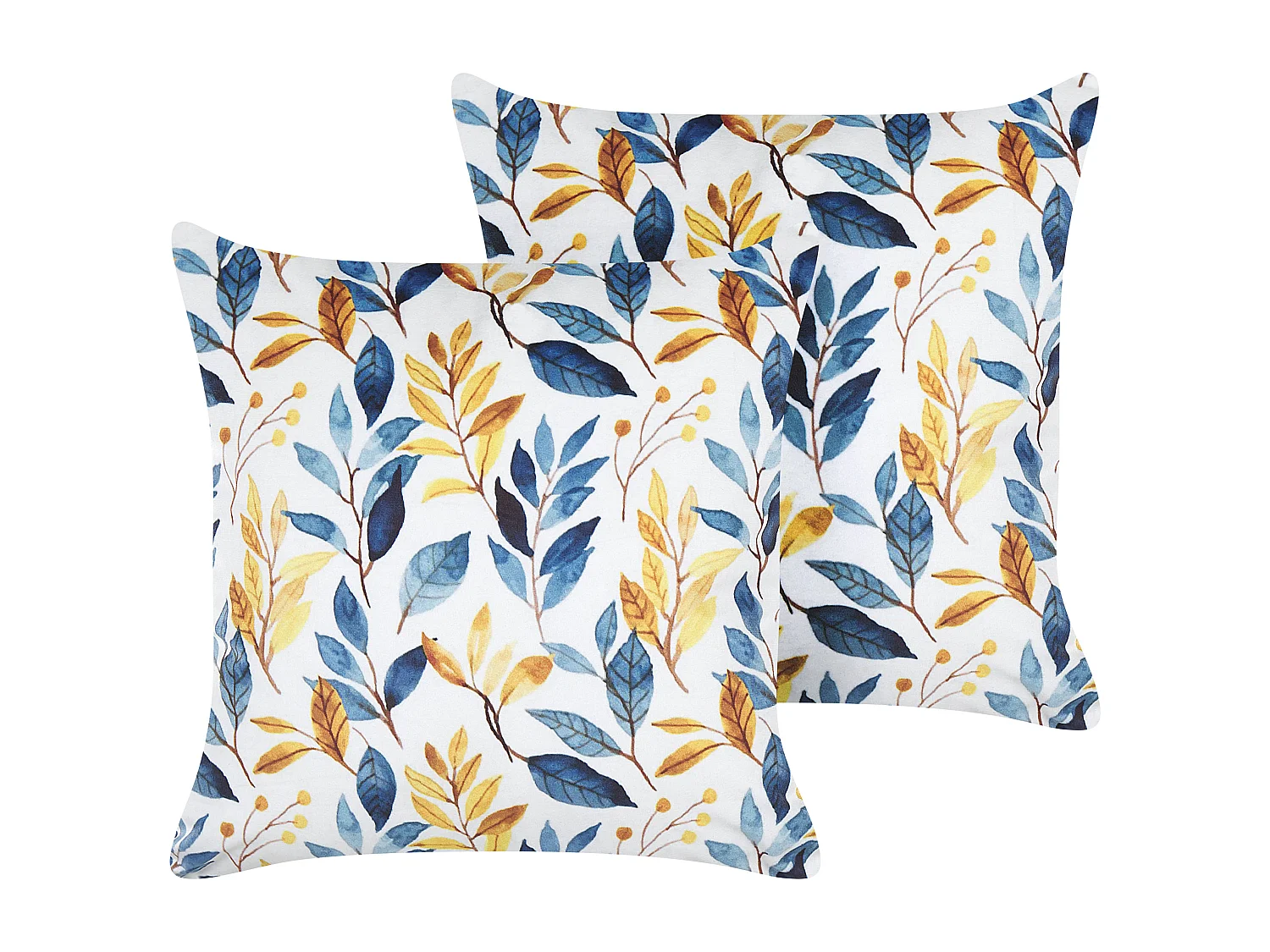 Conjunto de 2 almofadas decorativas CATTLEYA Veludo 45 x 45 cm Multicolor Padrão de plantas