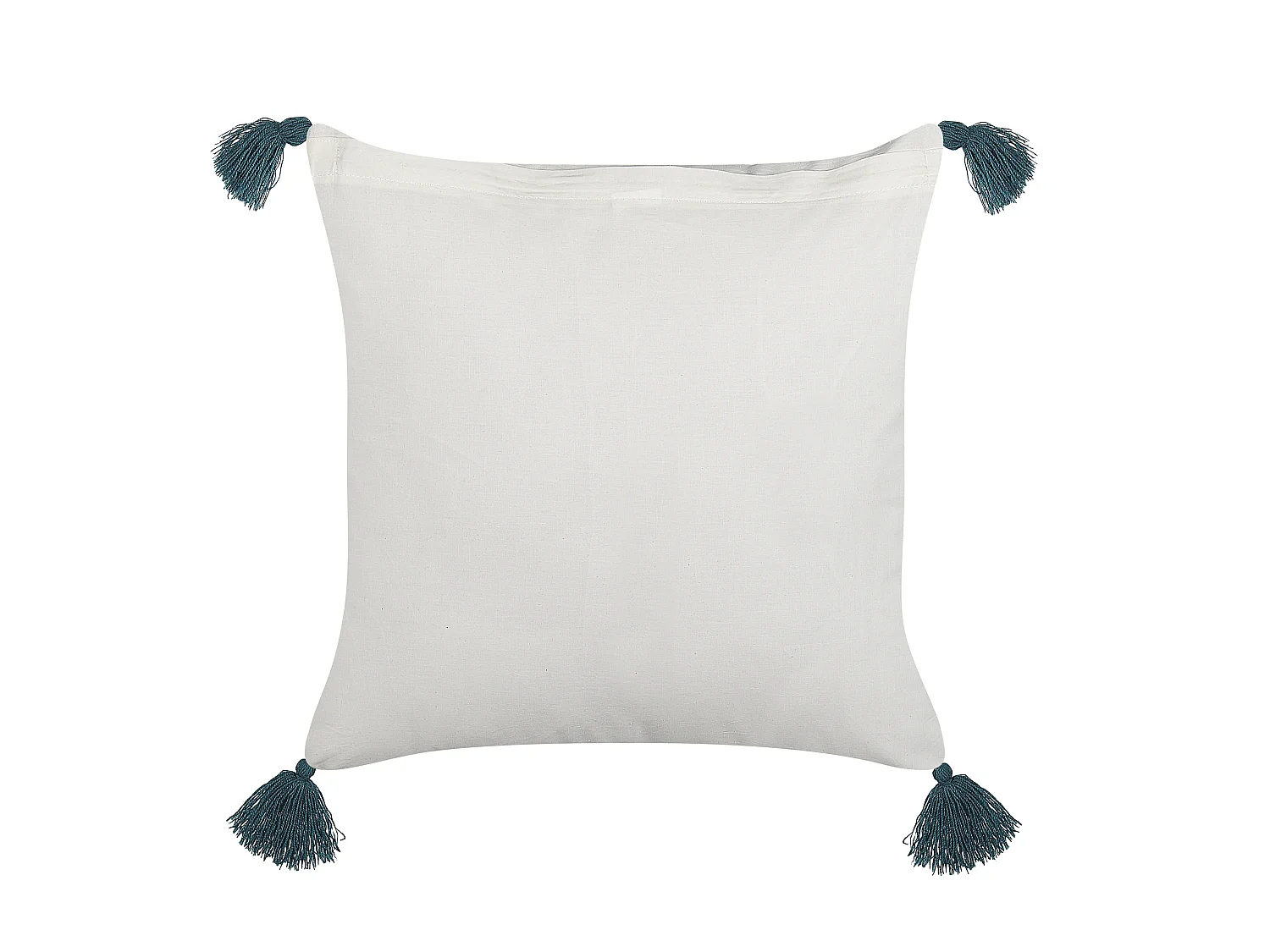 Dekokissen 2er Set mit Füllung Blumenmuster Baumwolle weiß / blau 45x45 cm Rumex