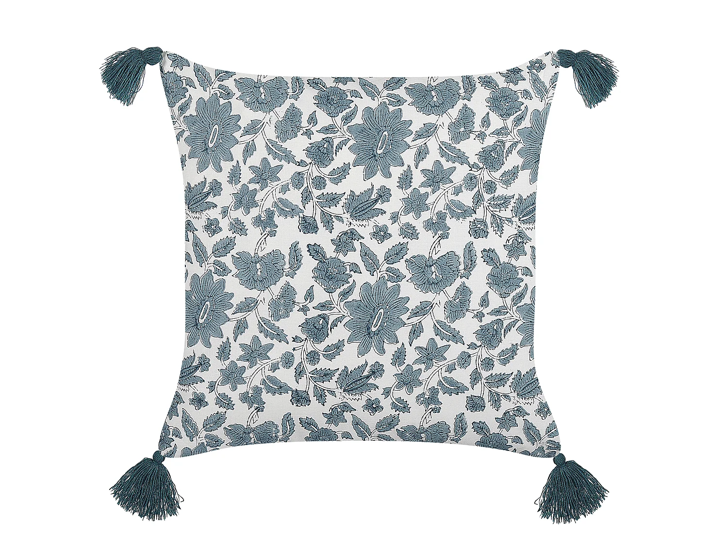 Lot de 2 coussins décoratifs RUMEX Coton 45 x 45 cm Bleu Motif floral