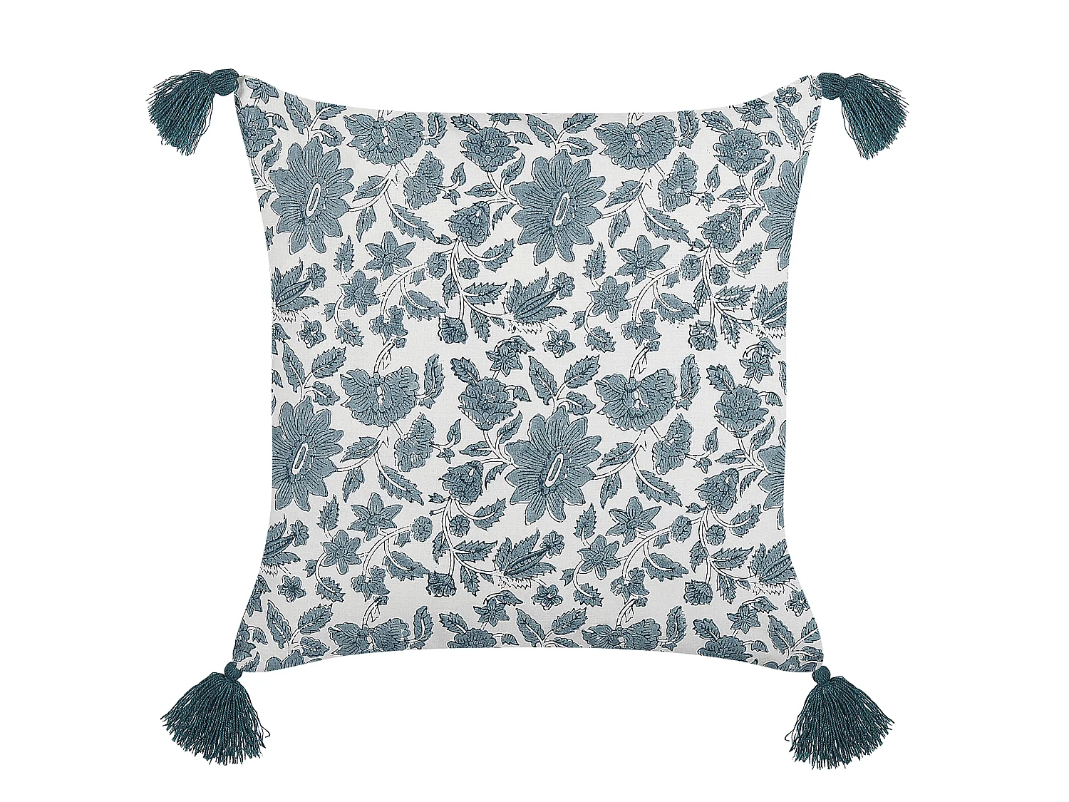 Lot de 2 coussins décoratifs RUMEX Coton 45 x 45 cm Bleu Motif floral