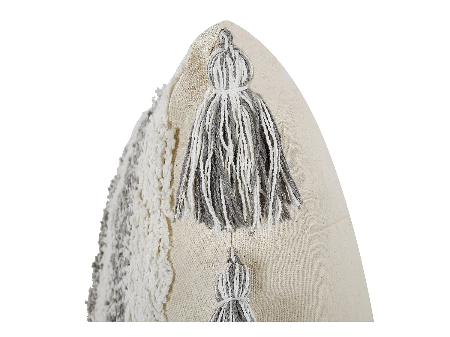 Almofada decorativa HELICONIA Algodão 45 x 45 cm Creme Às riscas