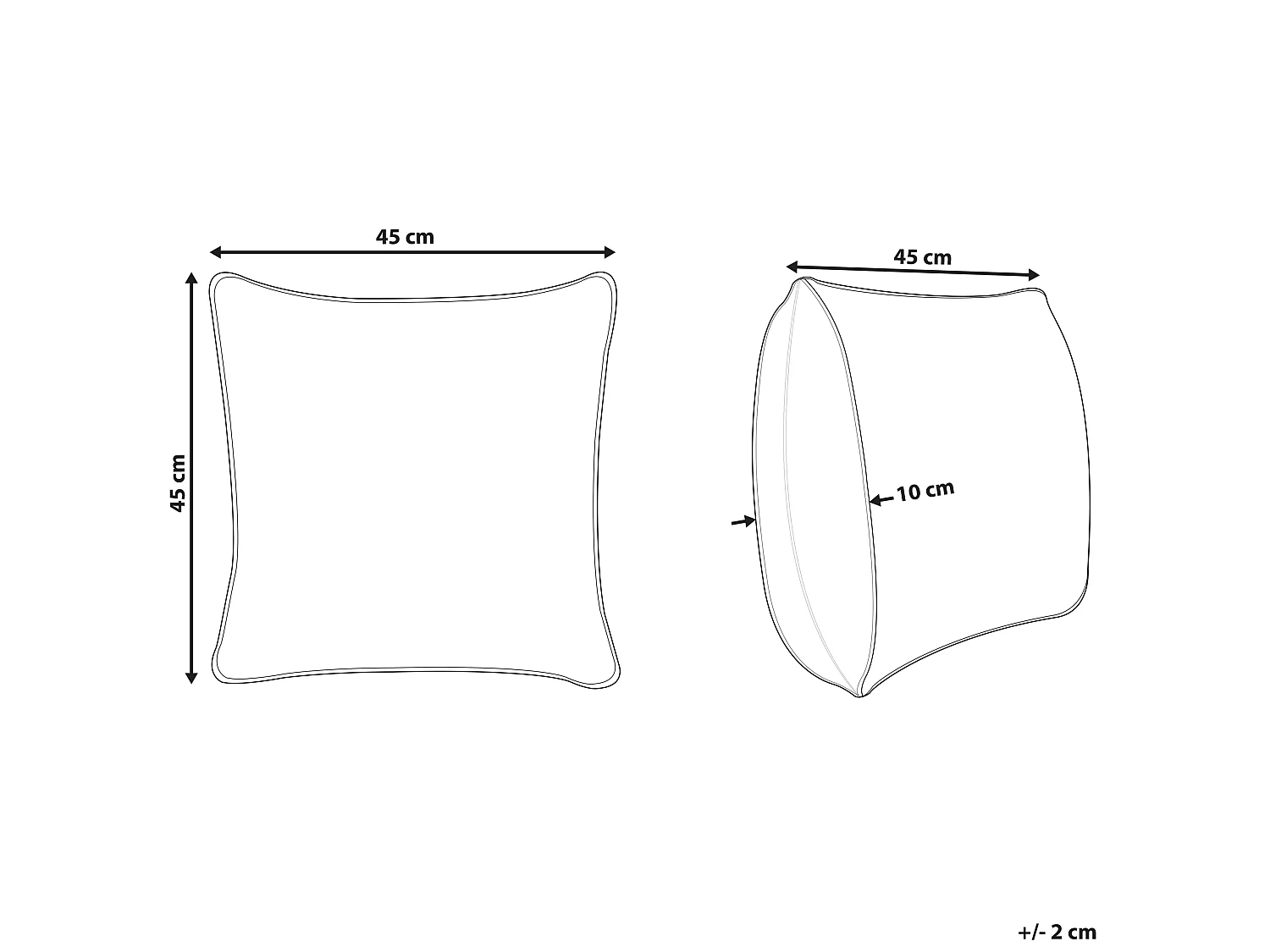 Coussin HELICONIA Coton 45 x 45 cm Beige À rayure