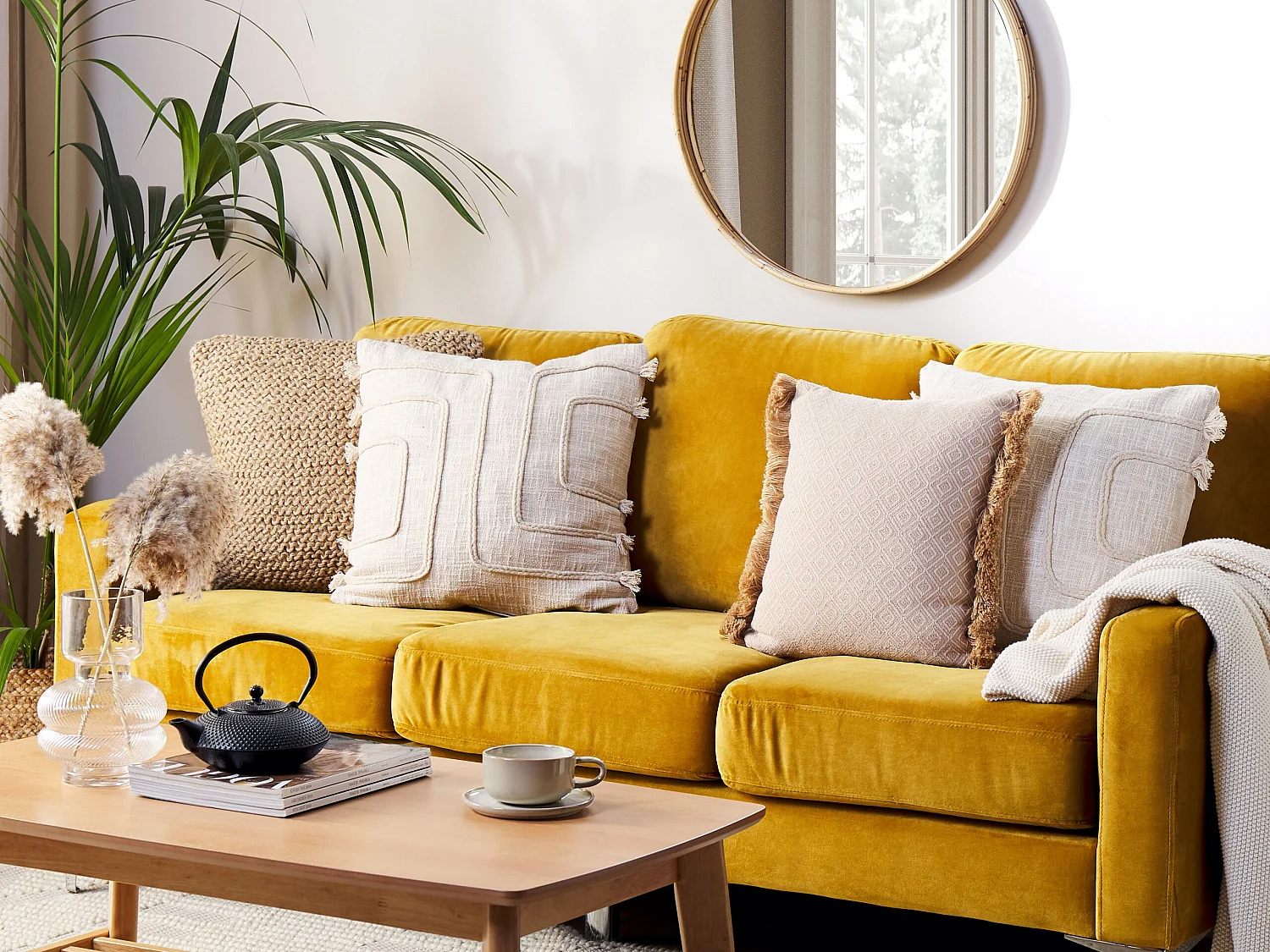 Sierkussen abstract patroon beige 45 x 45 cm PLEIONE