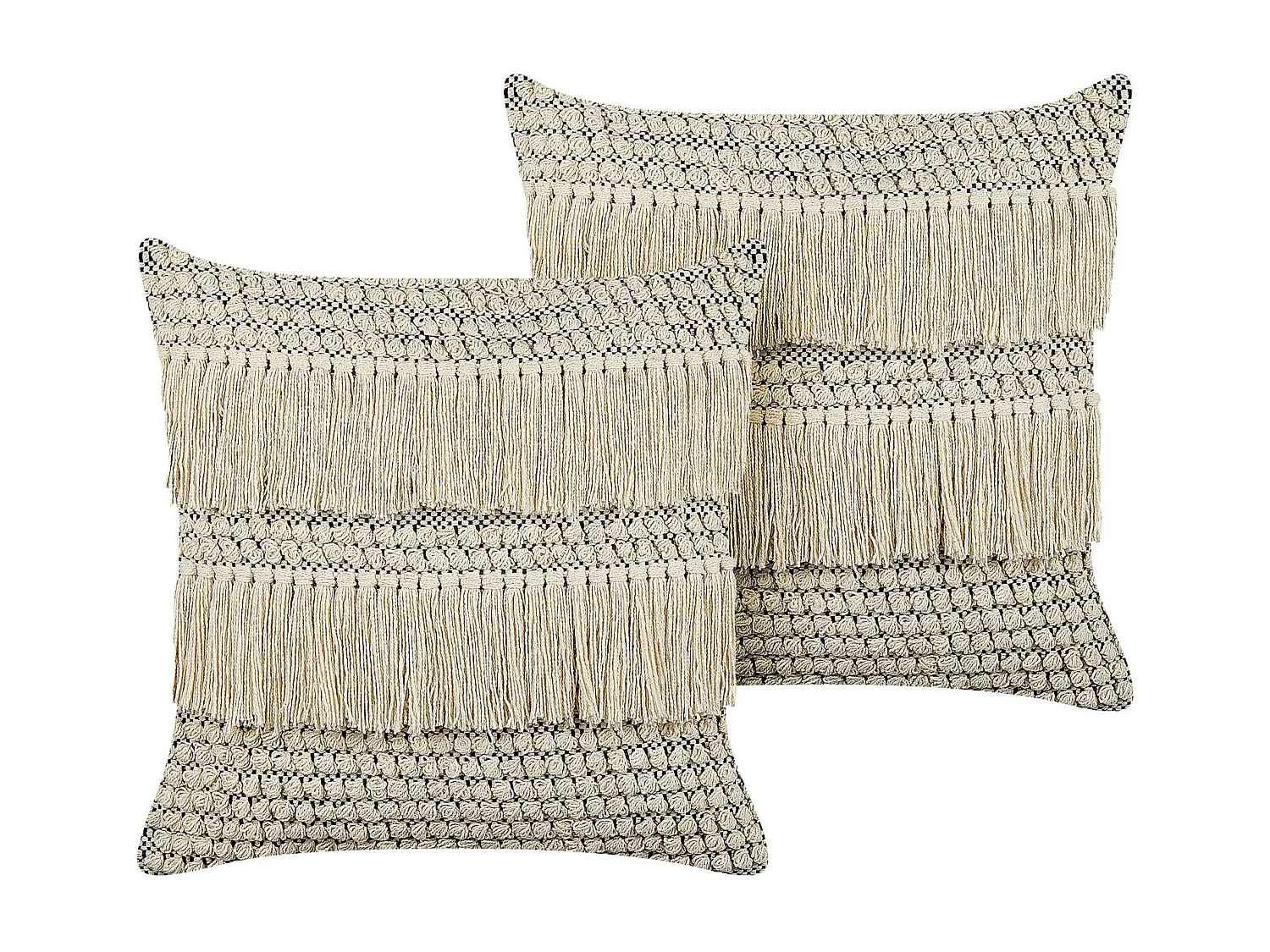 Lot de 2 coussins décoratifs IRESINE Coton 45 x 45 cm Beige Motif géométrique