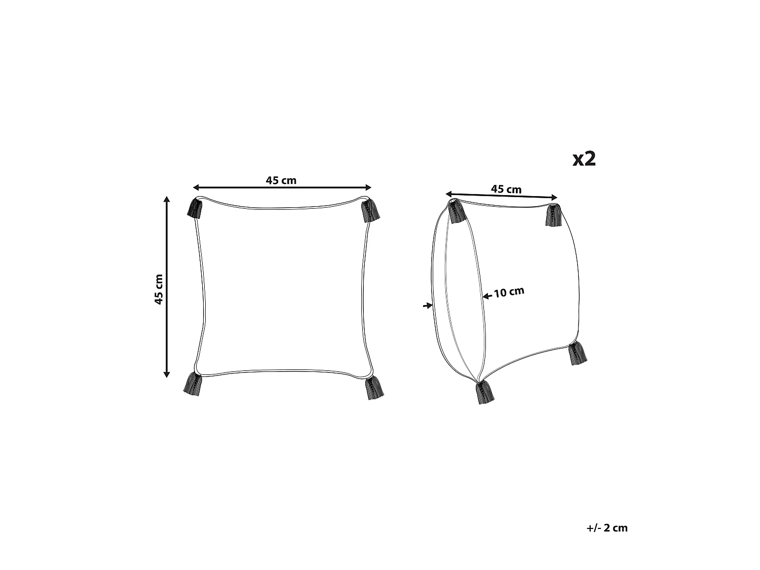 Dekokissen 2er Set TILIA Baumwolle 45 x 45 cm Blau Geometrisches Muster