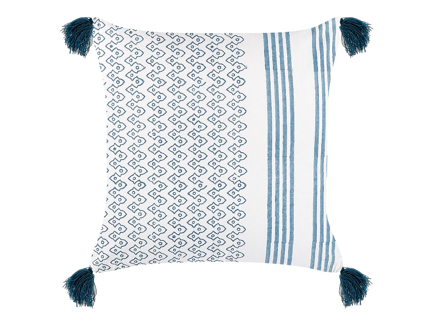 Set van 2 decoratieve kussens TILIA Katoen 45 x 45 cm Blauw Geometrisch patroon