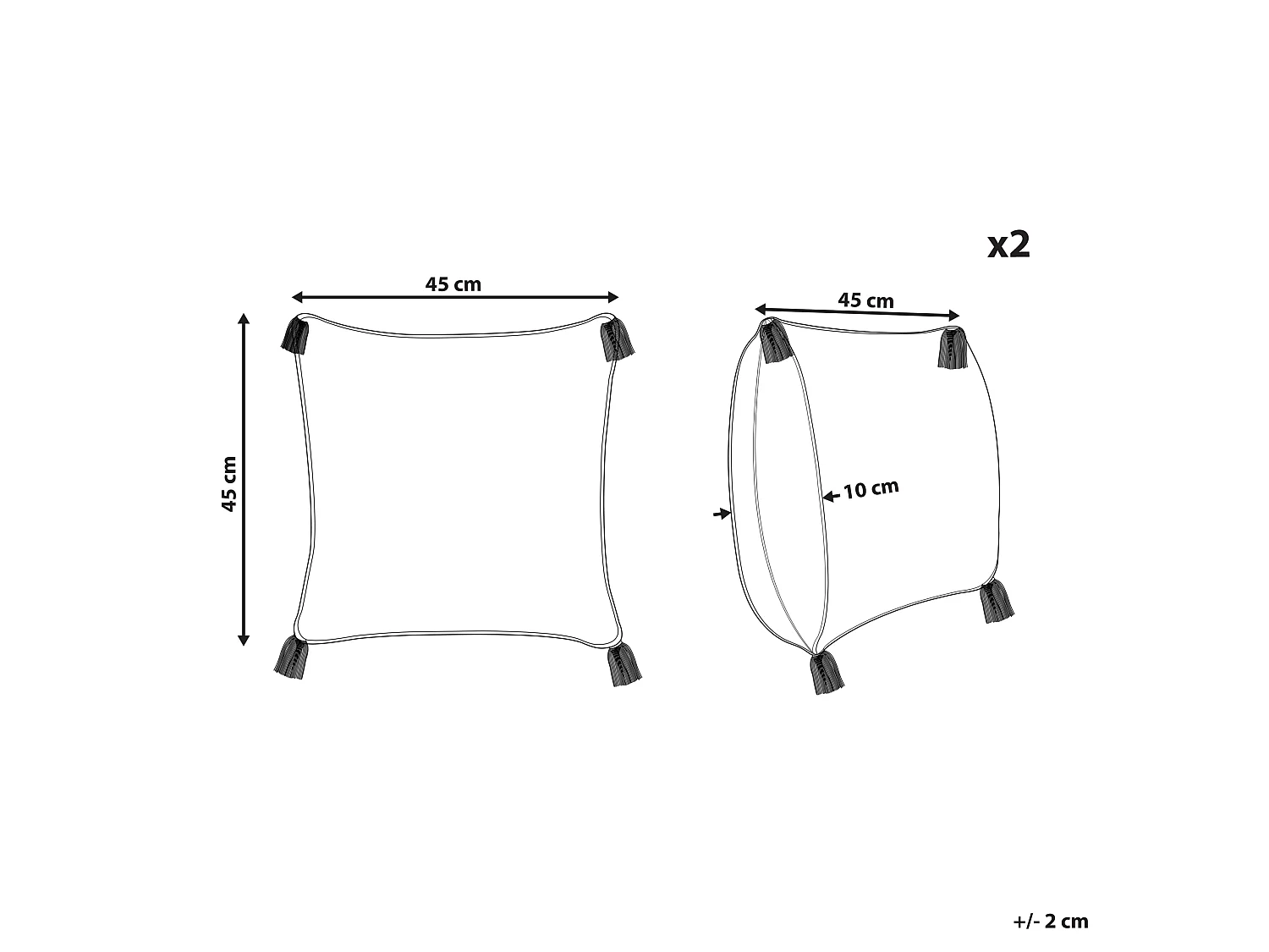 Set van 2 decoratieve kussens TILIA Katoen 45 x 45 cm Blauw Geometrisch patroon