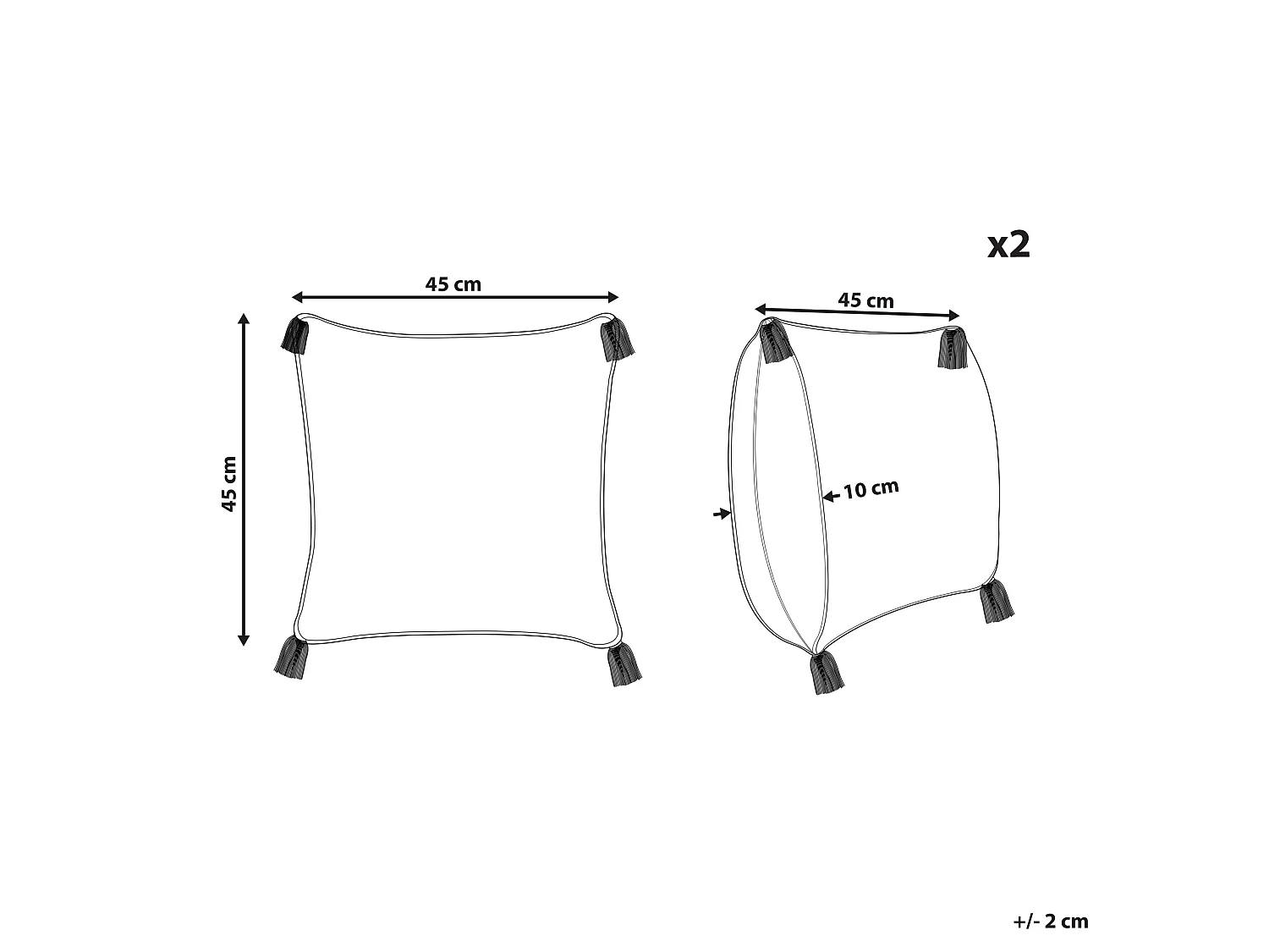 Dekokissen 2er Set TILIA Baumwolle 45 x 45 cm Blau Geometrisches Muster