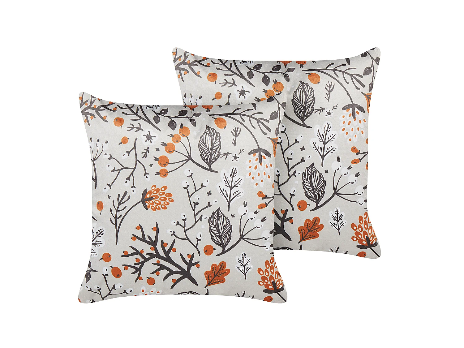 Conjunto de 2 cojines decorativos MONTBRETIA Terciopelo 45 x 45 cm Multicolor Patrón de plantas