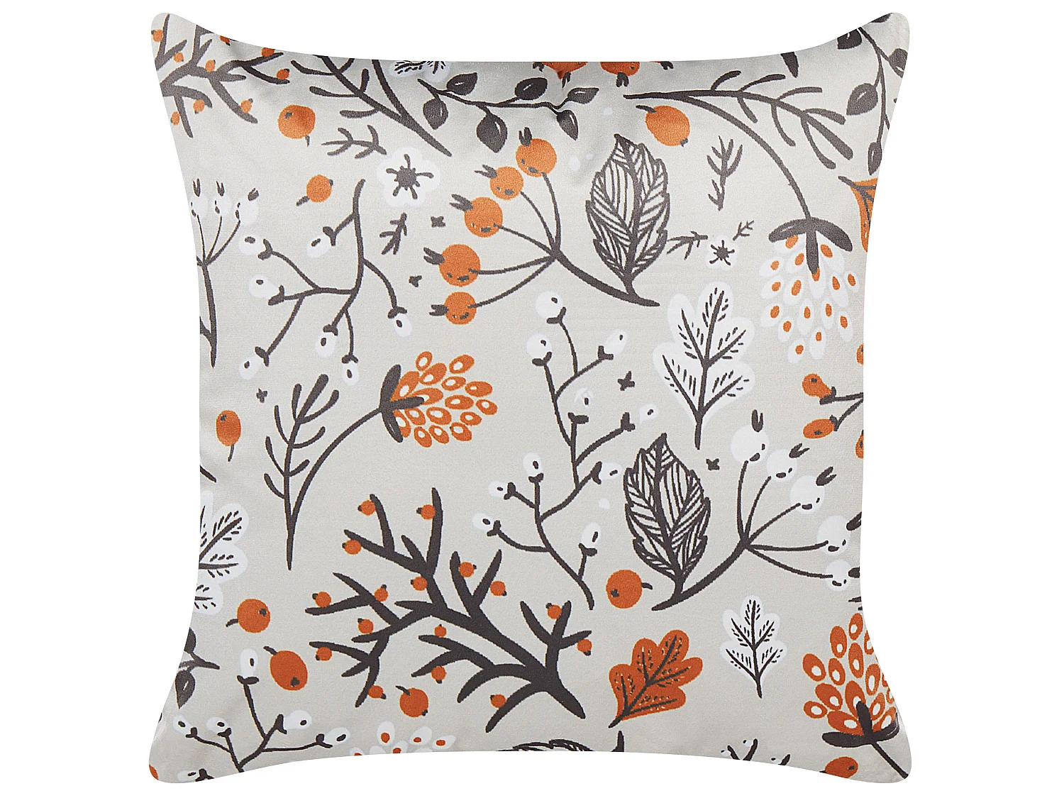 Dekokissen Samtstoff Herbstmotiv weiß/mehrfarbig 45 x 45 cm 2er Set Montbretia