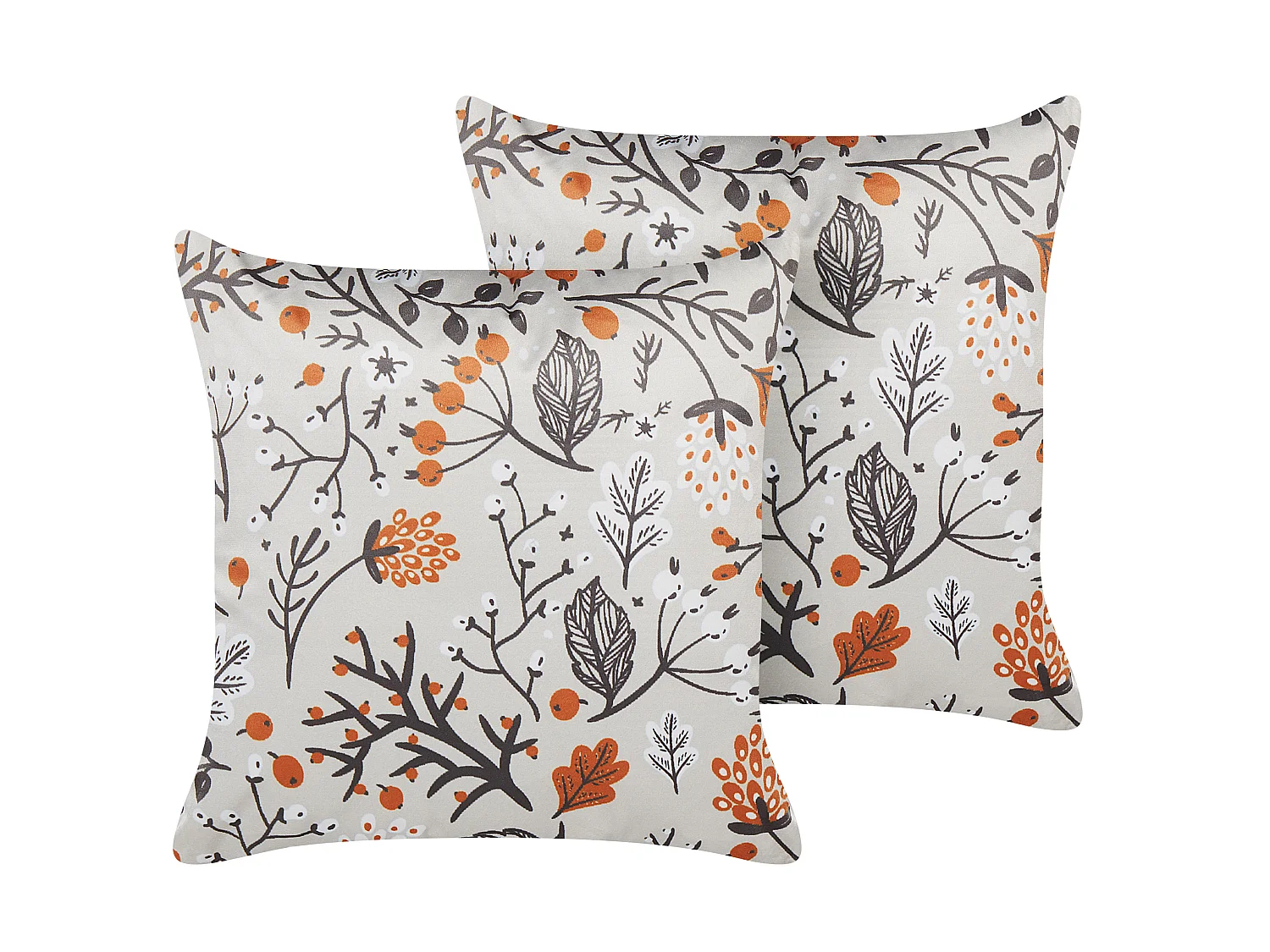 Conjunto de 2 almofadas decorativas MONTBRETIA Veludo 45 x 45 cm Multicolor Padrão de plantas