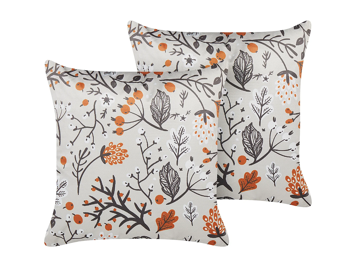 Set di 2 cuscini MONTBRETIA Velluto 45 x 45 cm Multicolore Trama di piante