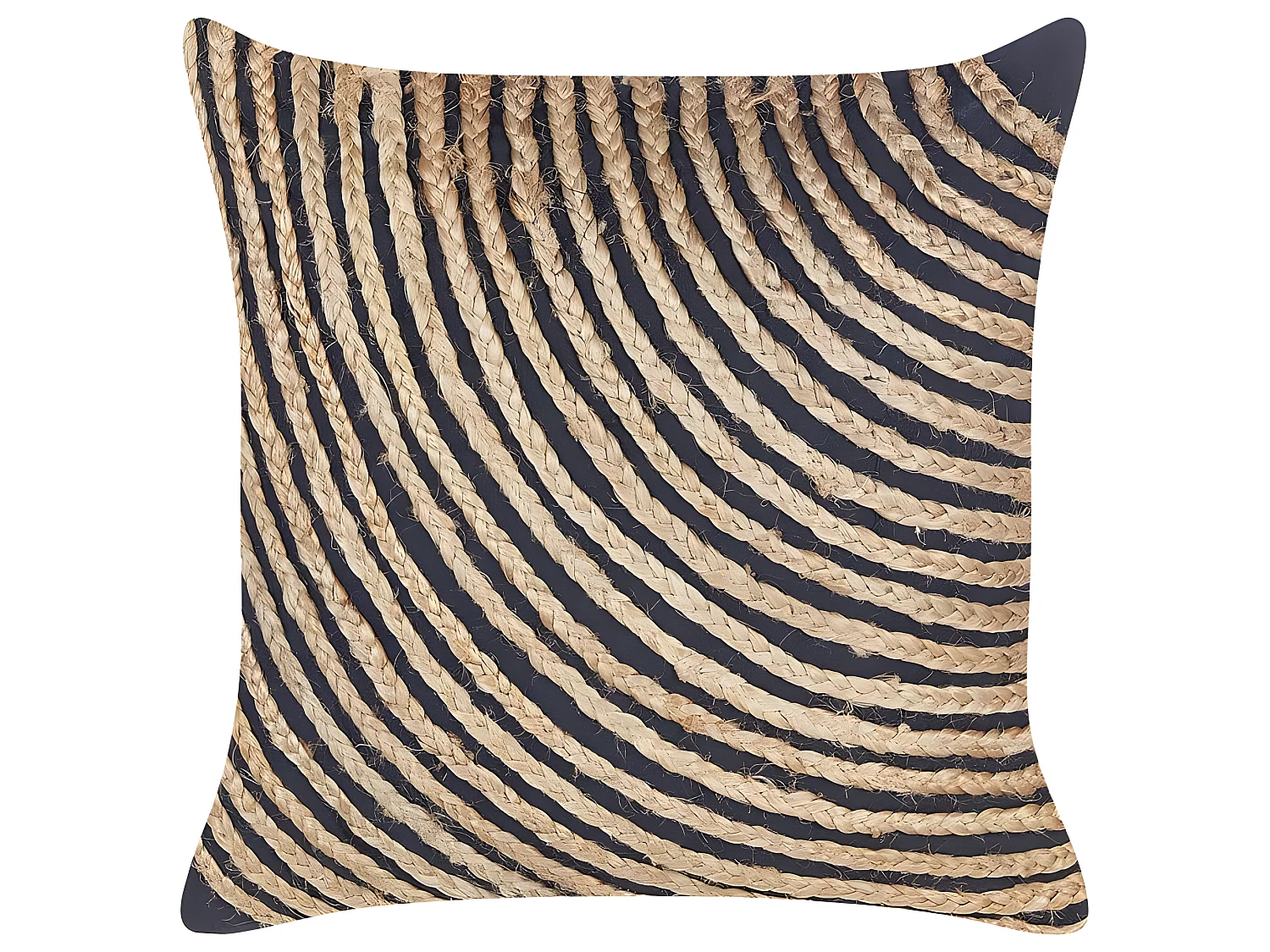 Coussin BERGENIA Jute 45 x 45 cm Noir À rayure