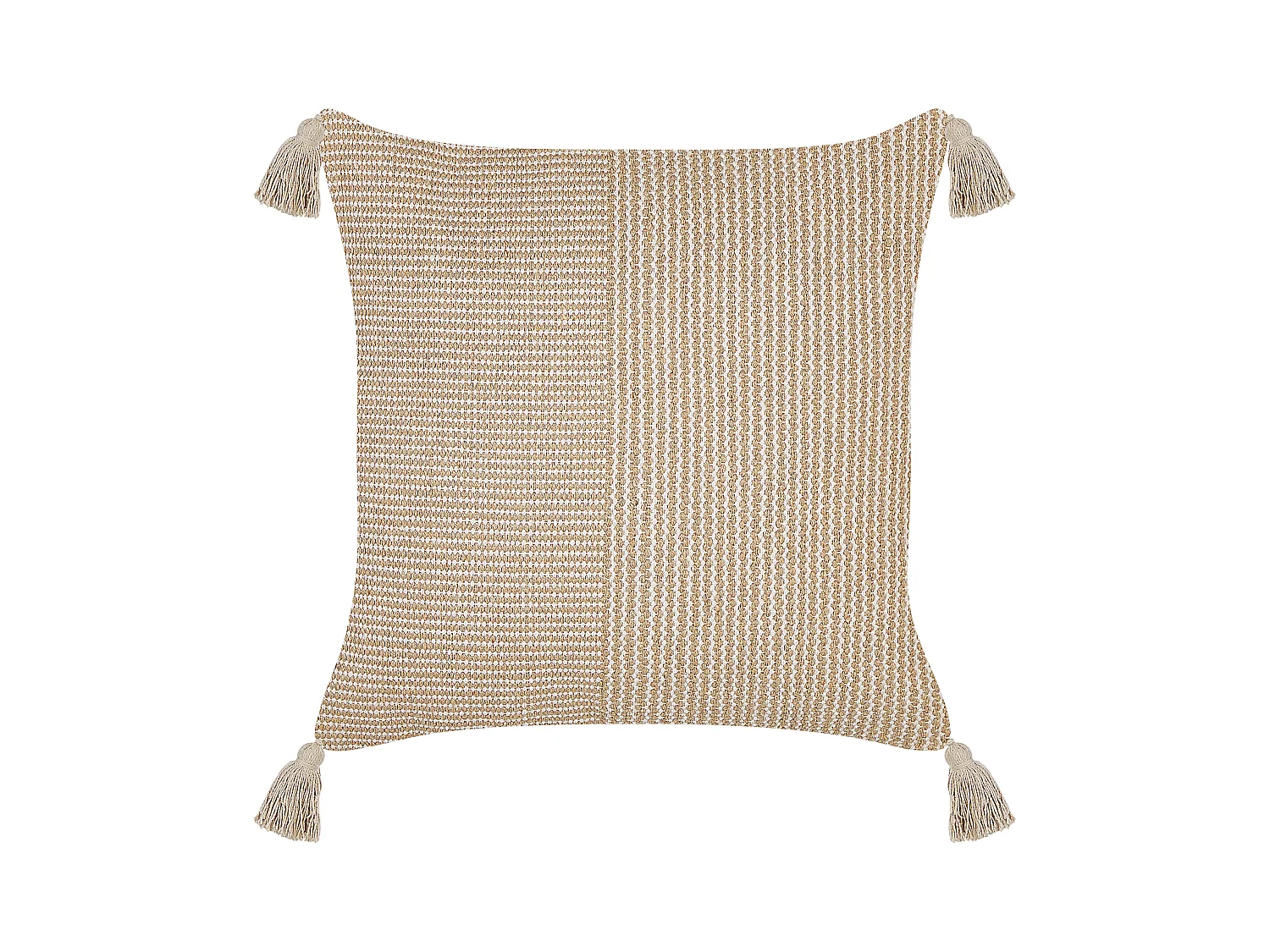 Conjunto de 2 cojines decorativos ARALIA Algodón 45 x 45 cm Beige Patrón geométrico