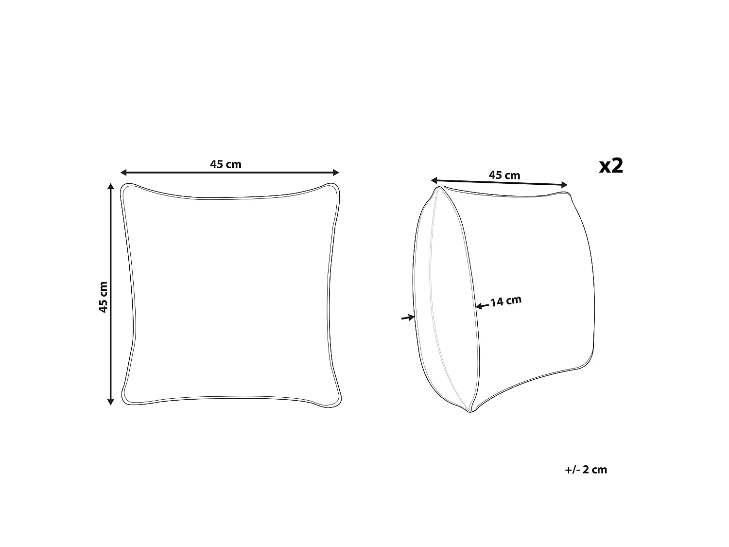 Dekokissen 2er Set LAELIA Baumwolle 45 x 45 cm Schwarz Patchwork