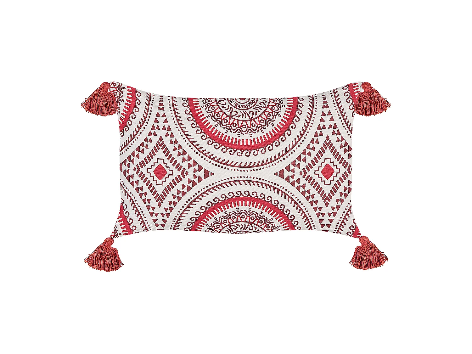 Coussin ANTHEMIS Coton 30 x 50 cm Rouge Motif oriental
