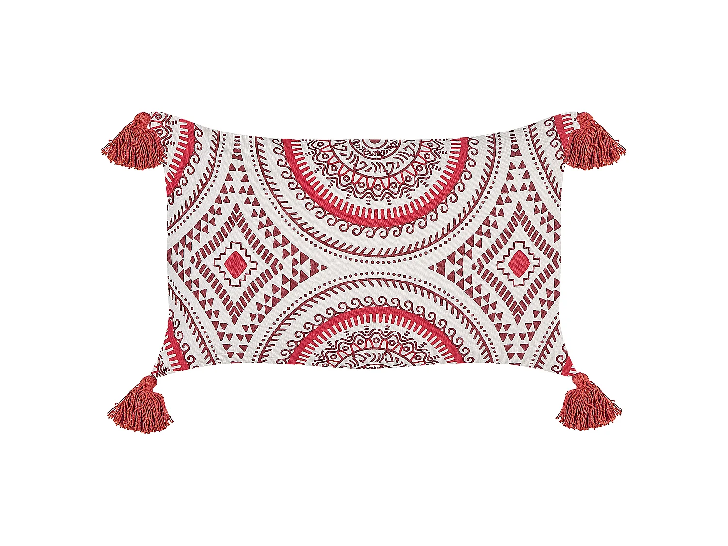 Coussin ANTHEMIS Coton 30 x 50 cm Rouge Motif oriental