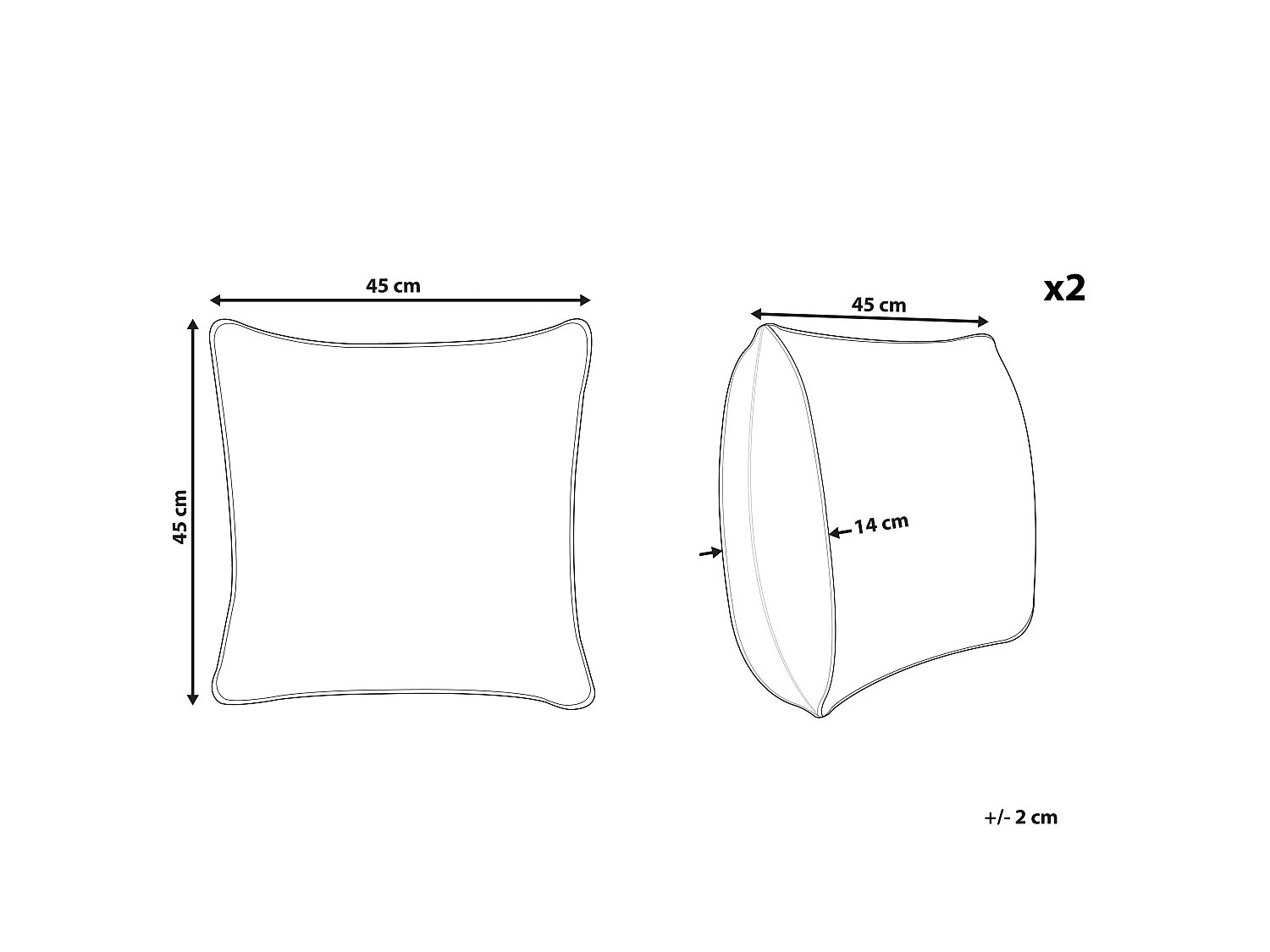 Set di 2 cuscini cotone rosa 45 x 45 cm RHOEO