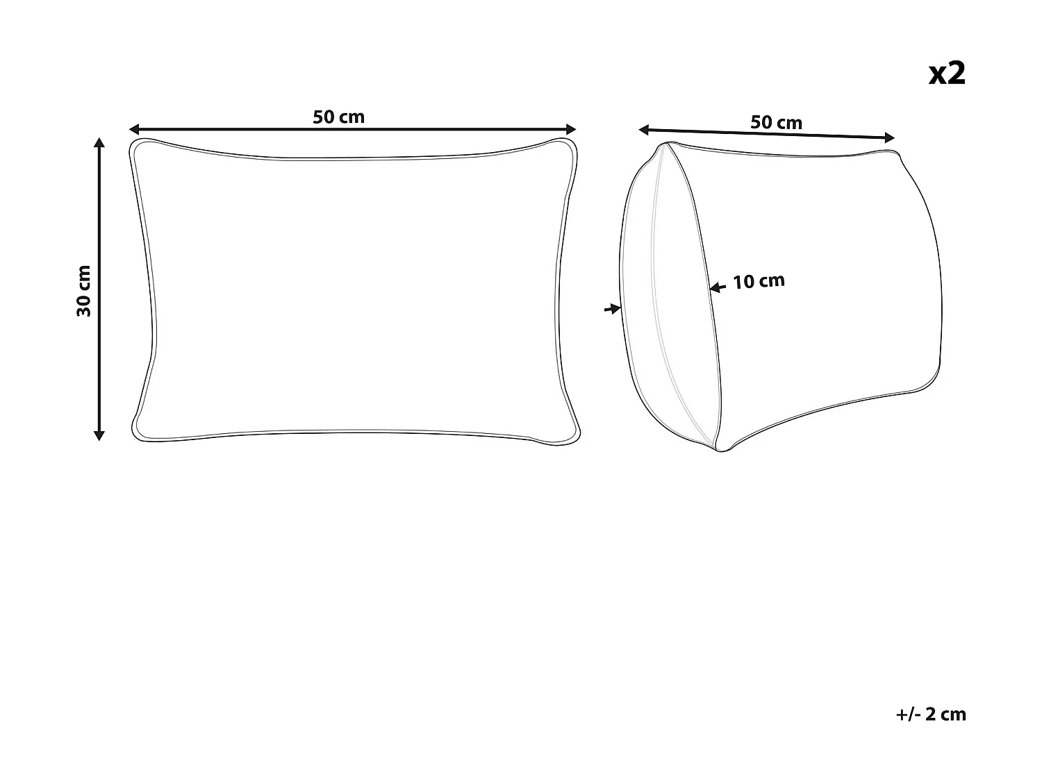 Dekokissen 2er Set mit Füllung geometrisches Muster Baumwolle bunt 35 x 55 cm Inula