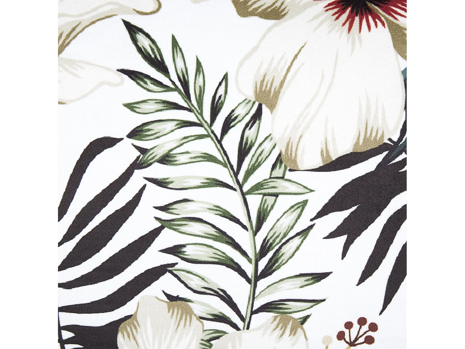 Coussin OKRA Velours 45 x 45 cm Multicolore Motif de plante