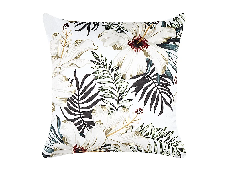 Dekokissen Samtkissen Sofakissen Couchkissen Blattmuster grün weiß 45 x45 cm