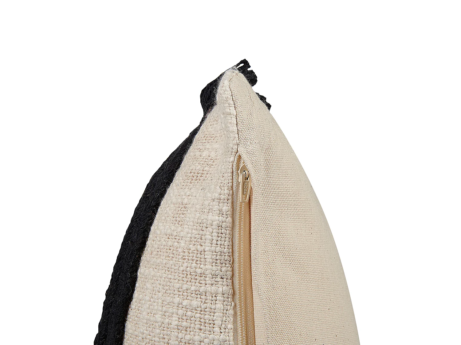 Lot de 2 coussins décoratifs FUCHSIA Coton 45 x 45 cm Beige clair Motif géométrique