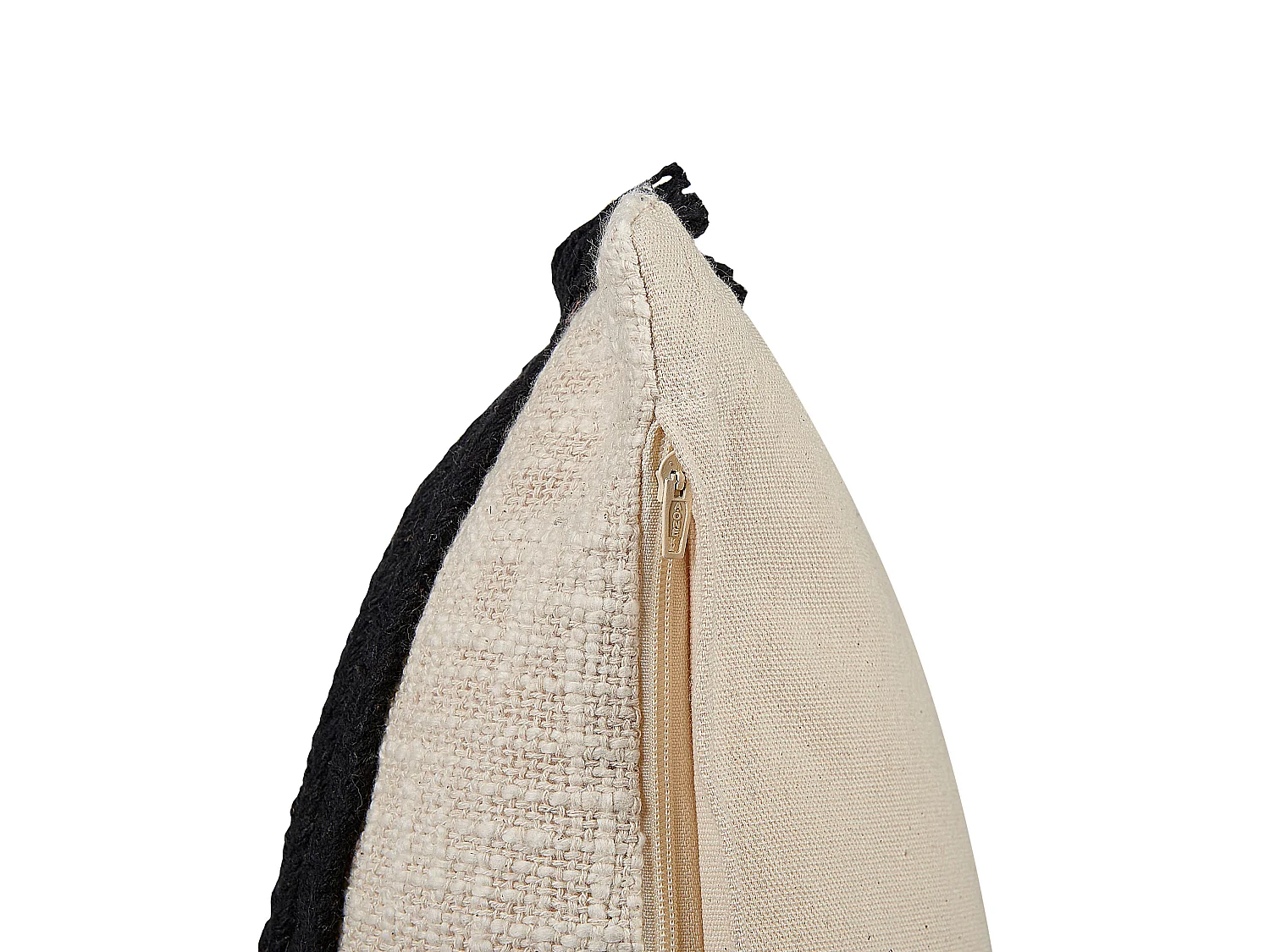 Set van 2 decoratieve kussens FUCHSIA Katoen 45 x 45 cm Lichtbeige Geometrisch patroon