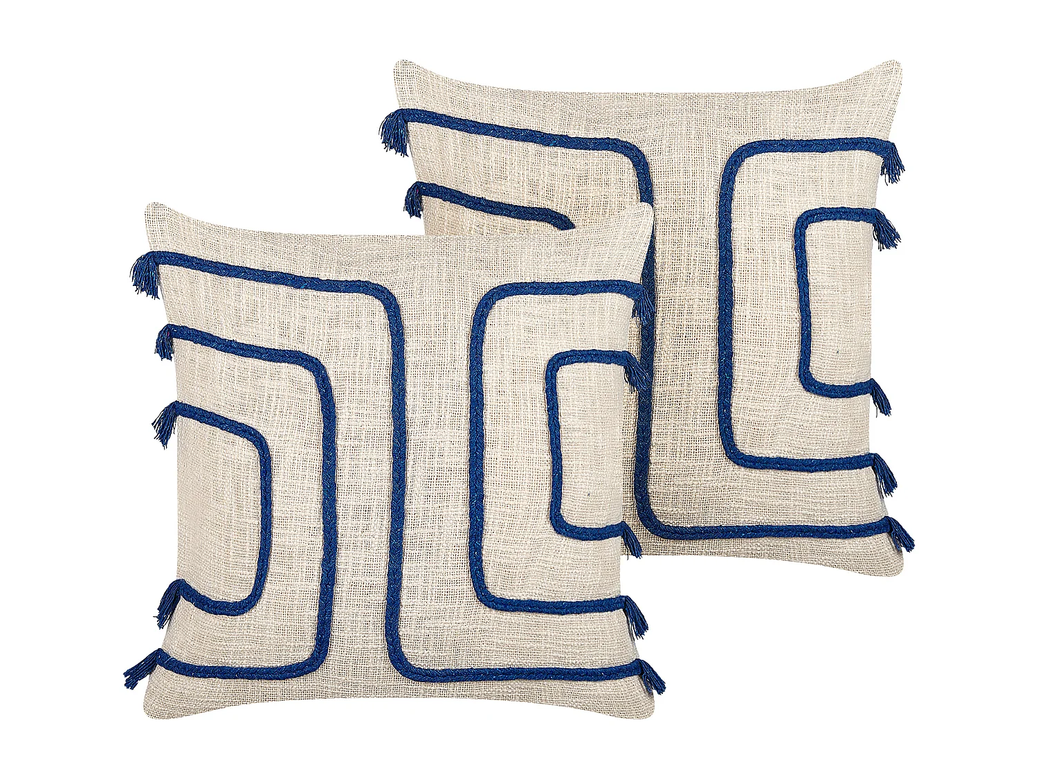 Set van 2 decoratieve kussens PLEIONE Katoen 45 x 45 cm Marineblauw Geometrisch patroon