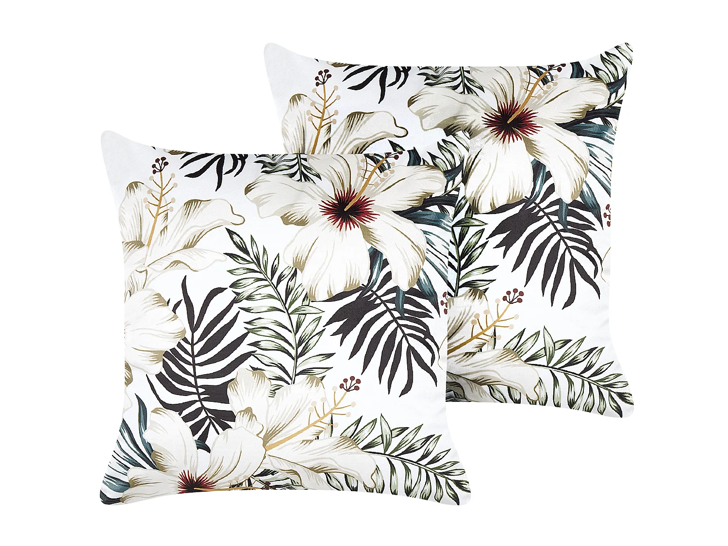 Set van 2 decoratieve kussens OKRA Fluweel 45 x 45 cm Multicolor Bladpatroon