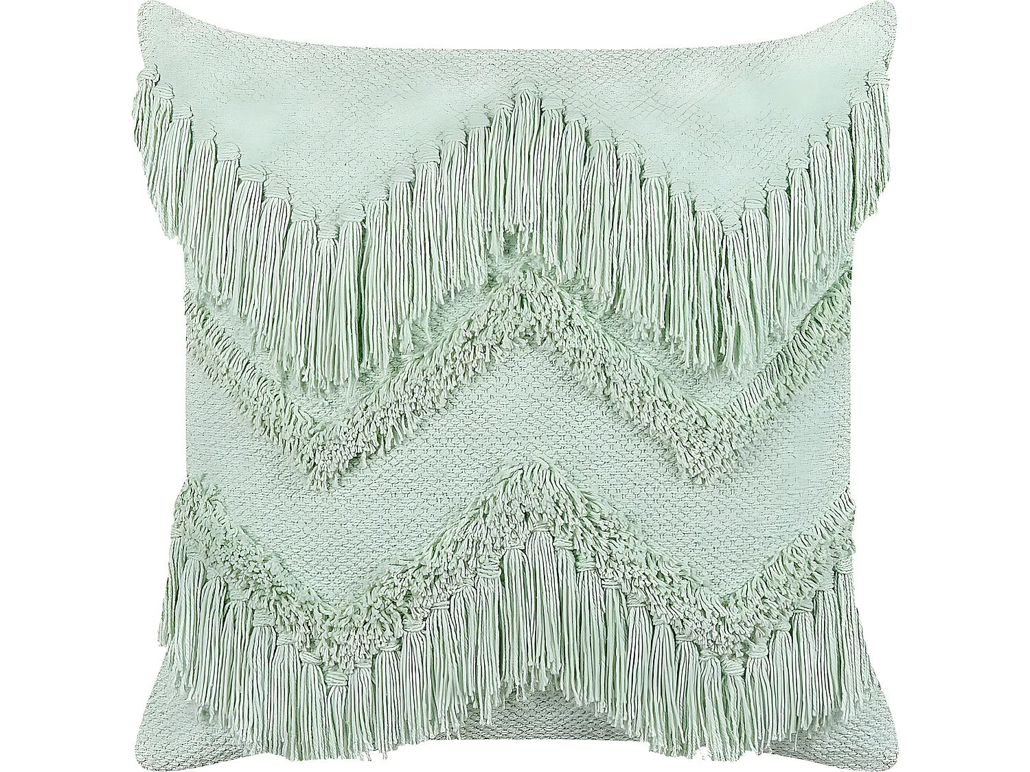 Dekokissen mit Füllung Fransen Baumwolle grün 45 x 45 cm Modern Bacopa
