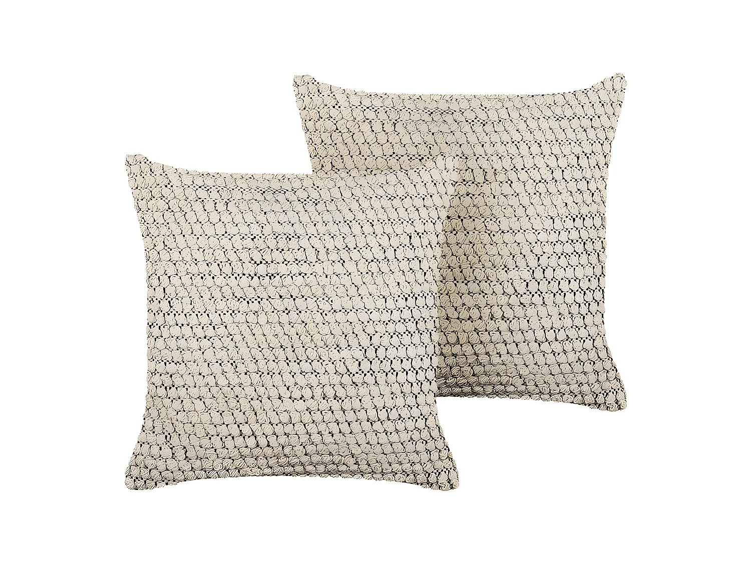 Lot de 2 coussins décoratifs HOWEA Coton 45 x 45 cm Beige Motif géométrique