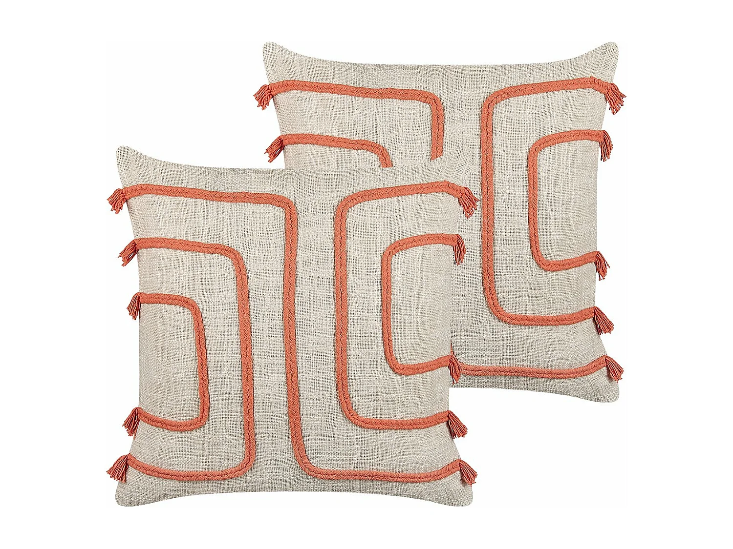 Sierkussen PLEIONE Katoen 45 x 45 cm Abstract Koraalrood