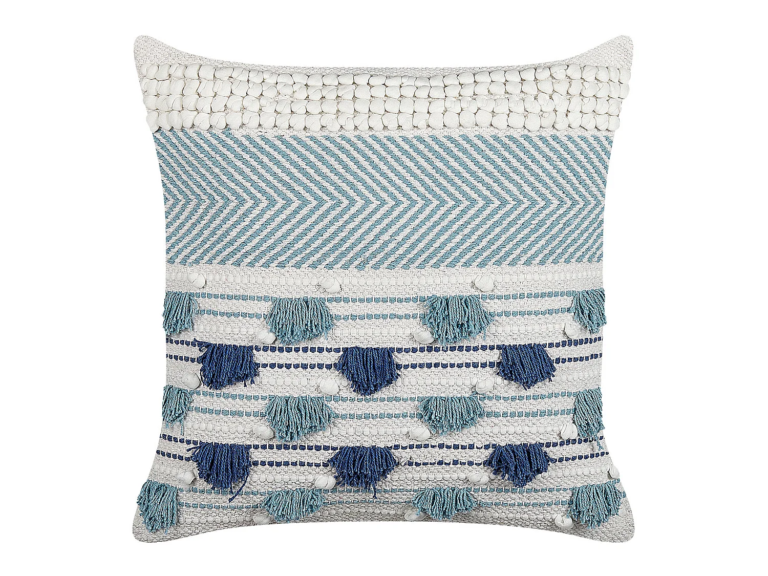 Cuscino decorativo DATURA Cotone 45 x 45 cm Blu Trama geometrica