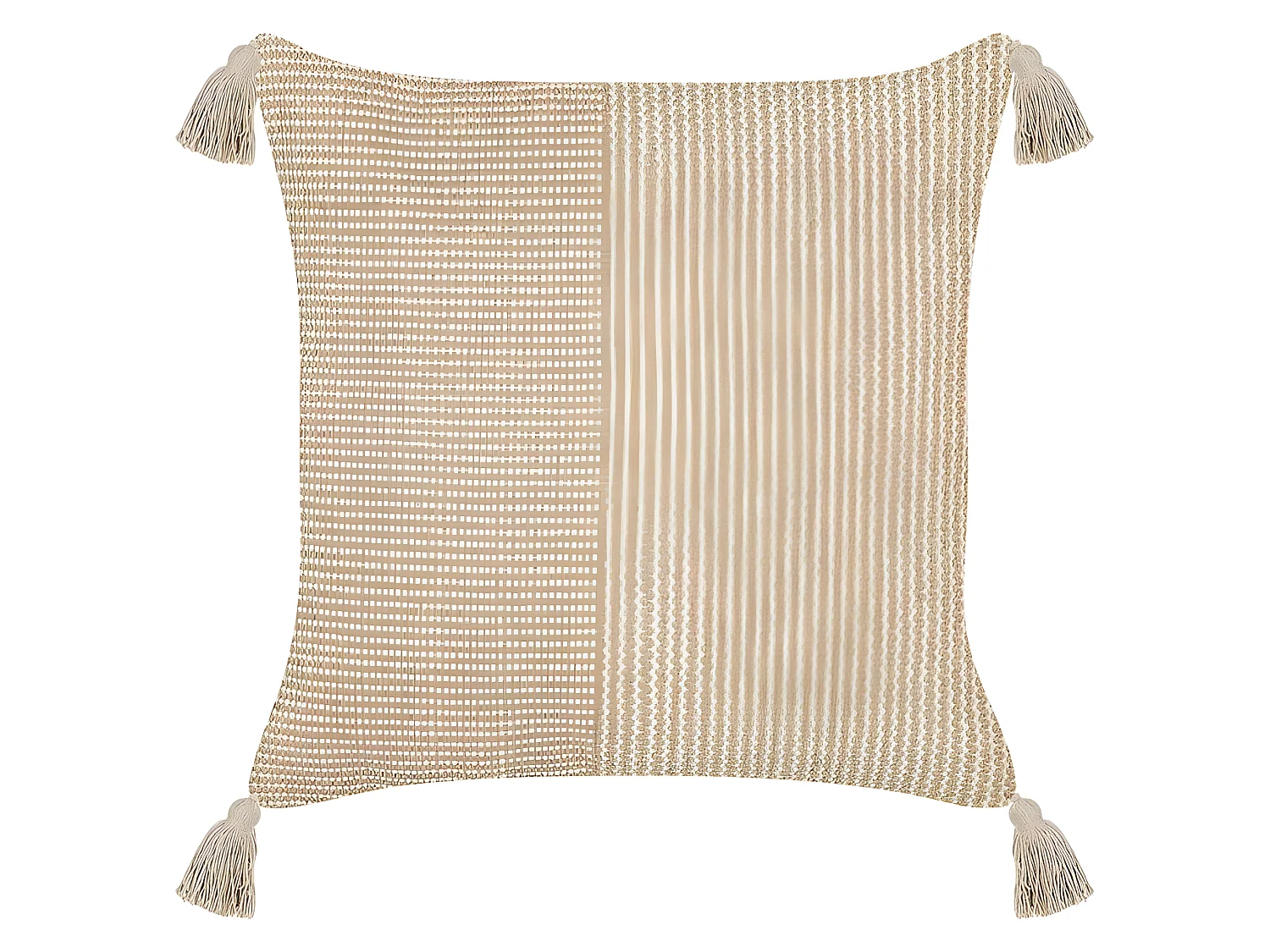 Coussin ARALIA Coton 45 x 45 cm Beige Motif géométrique
