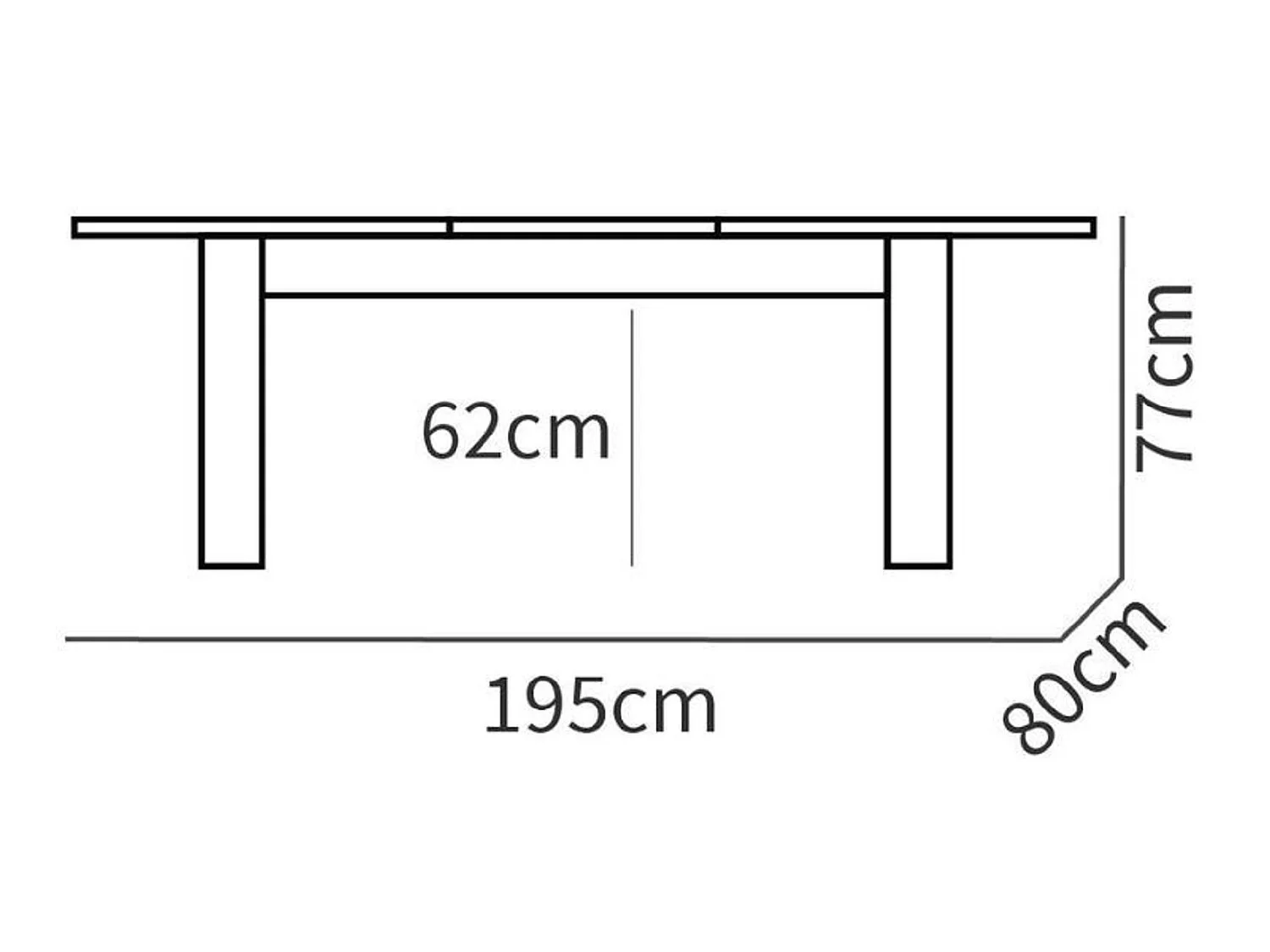 Table à manger extensible en aggloméré et mélamine coloris chêne doré - Longueur 140-195 x Profondeur 80 x Hauteur 77 cm